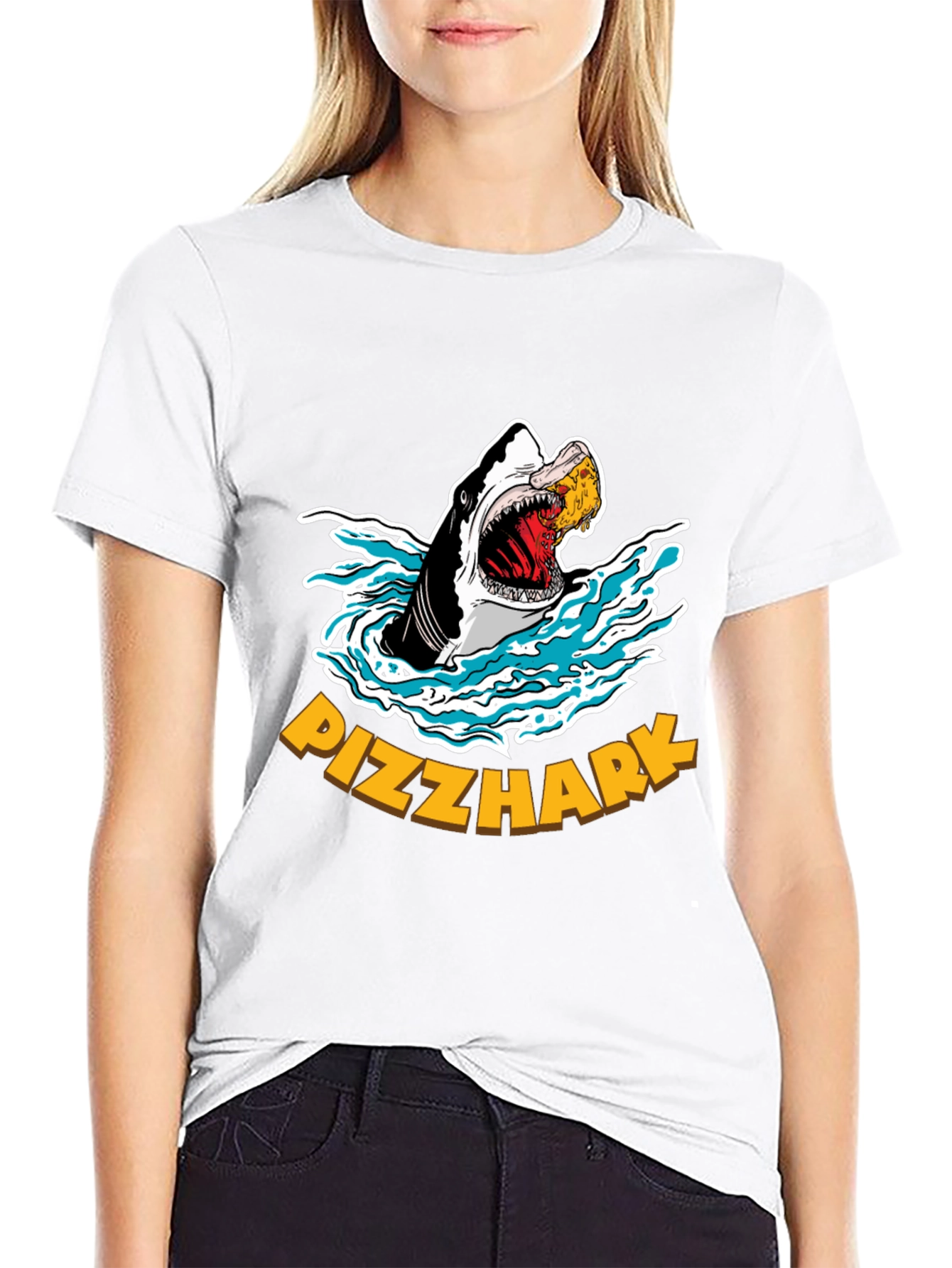 Pizzhark T-Shirt - Shark Eating Pizza Graphic Tee