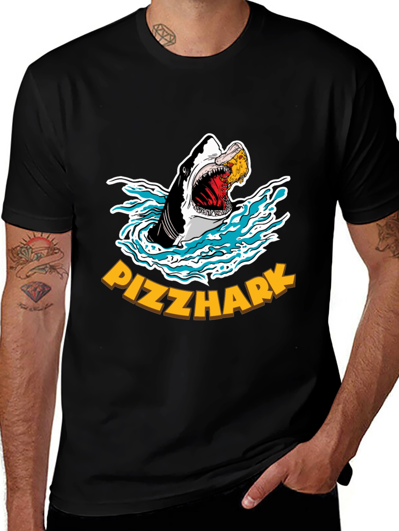 Pizzhark T-Shirt - Shark Eating Pizza Graphic Tee