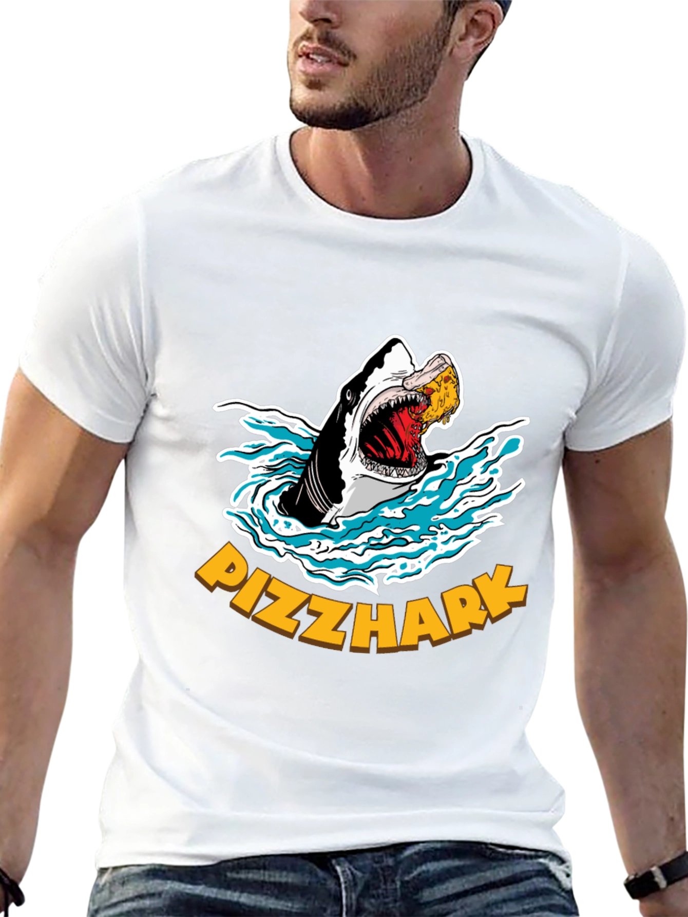 Pizzhark T-Shirt - Shark Eating Pizza Graphic Tee