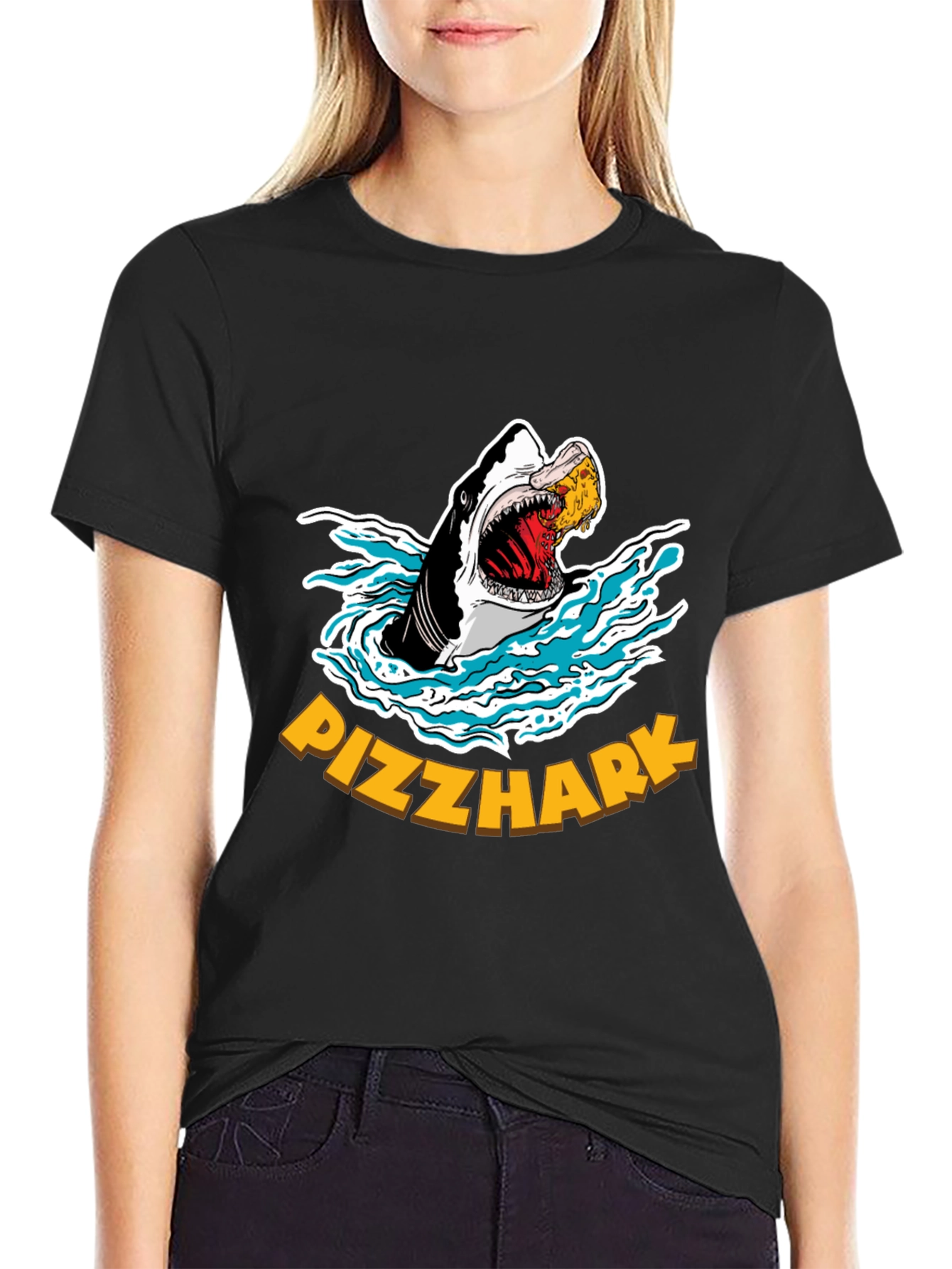 Pizzhark T-Shirt - Shark Eating Pizza Graphic Tee