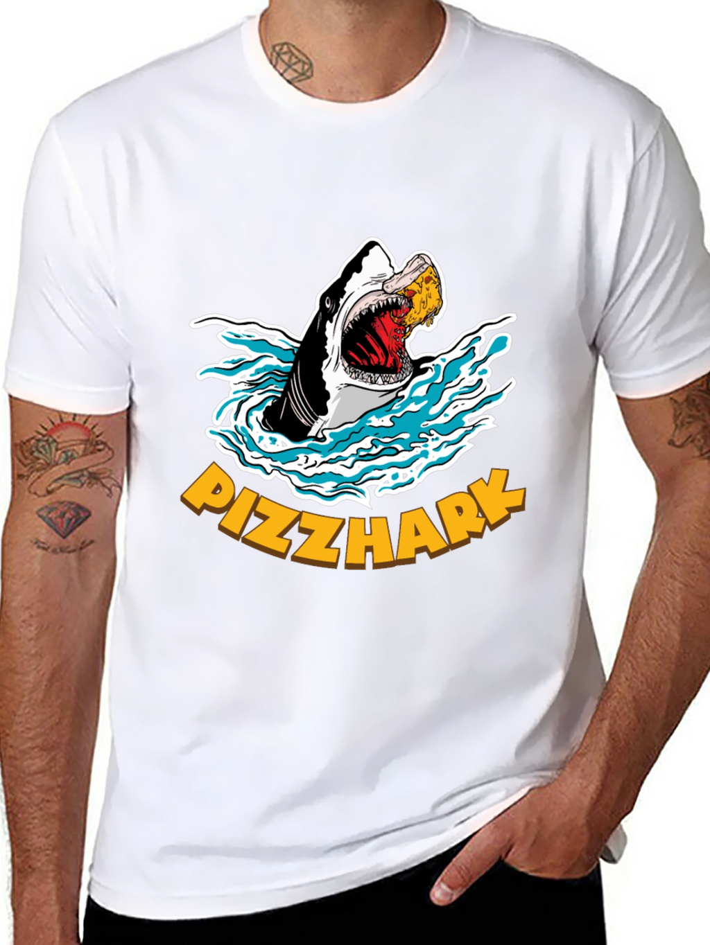 Pizzhark T-Shirt - Shark Eating Pizza Graphic Tee