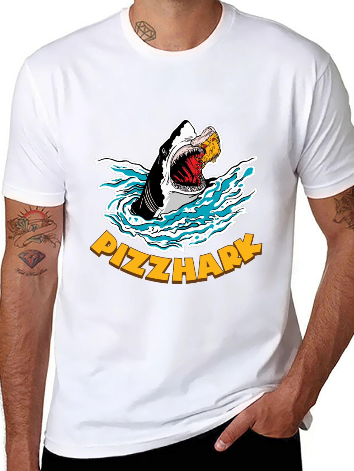 Pizzhark T-Shirt - Shark Eating Pizza Graphic Tee