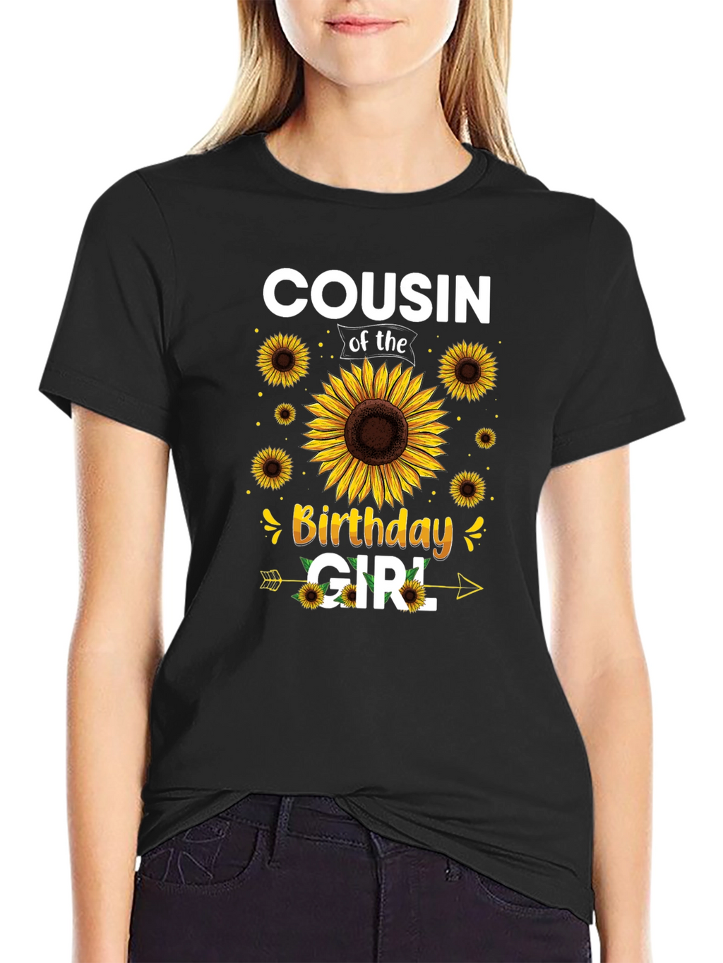 Cousin of the Birthday Girl Sunflower Tee