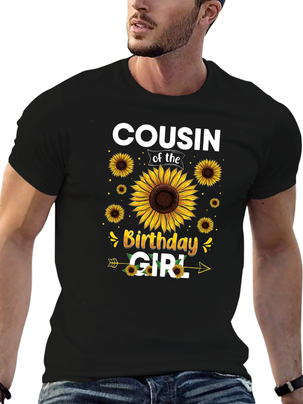 Cousin of the Birthday Girl Sunflower Tee