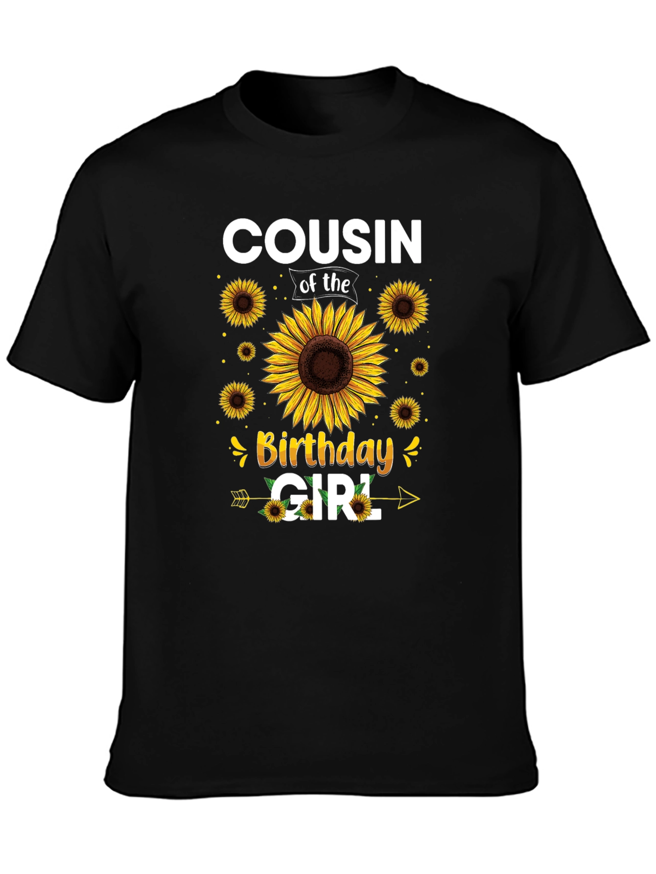 Cousin of the Birthday Girl Sunflower Tee