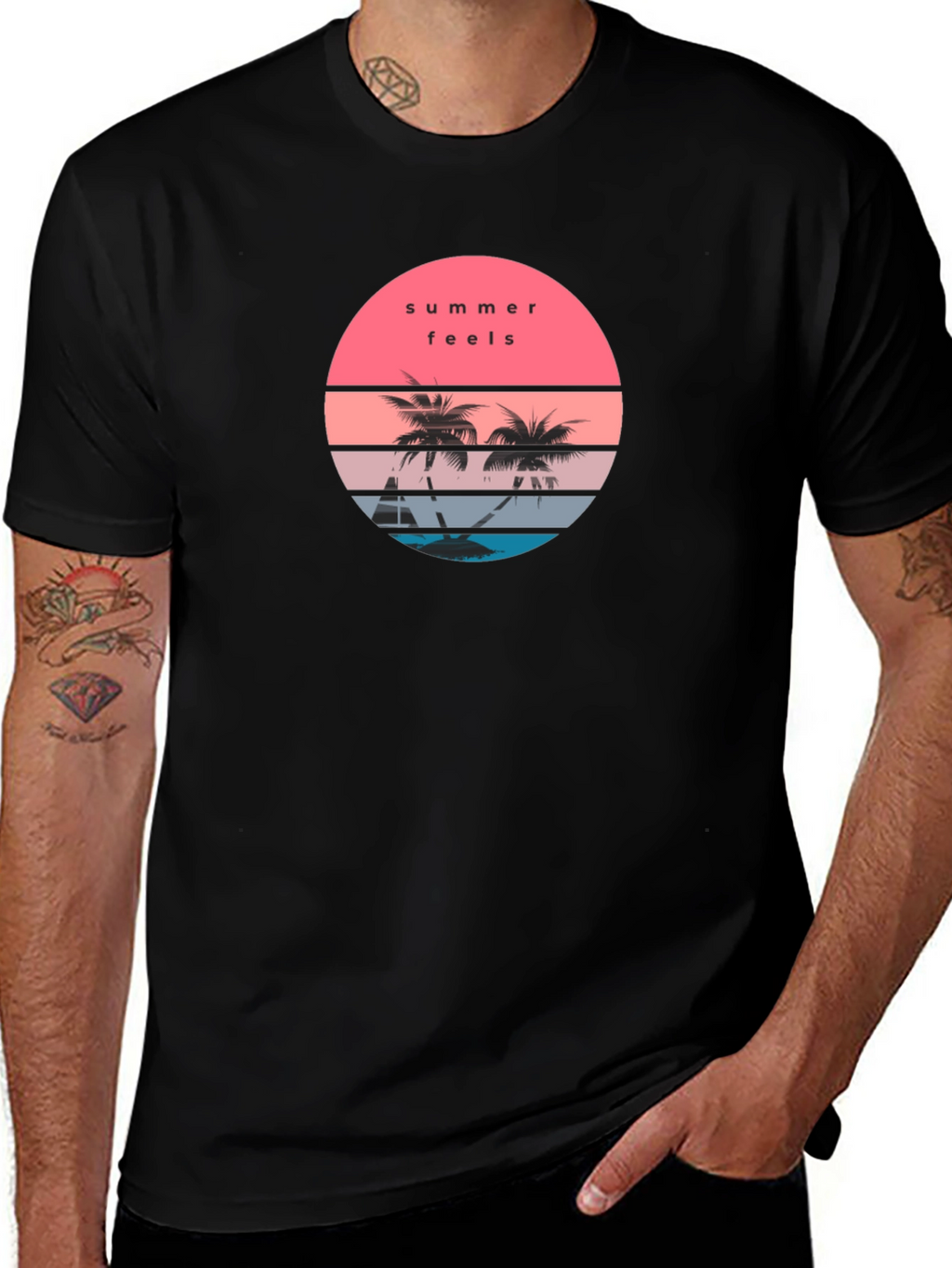 Summer Feels Graphic T-Shirt - Black
