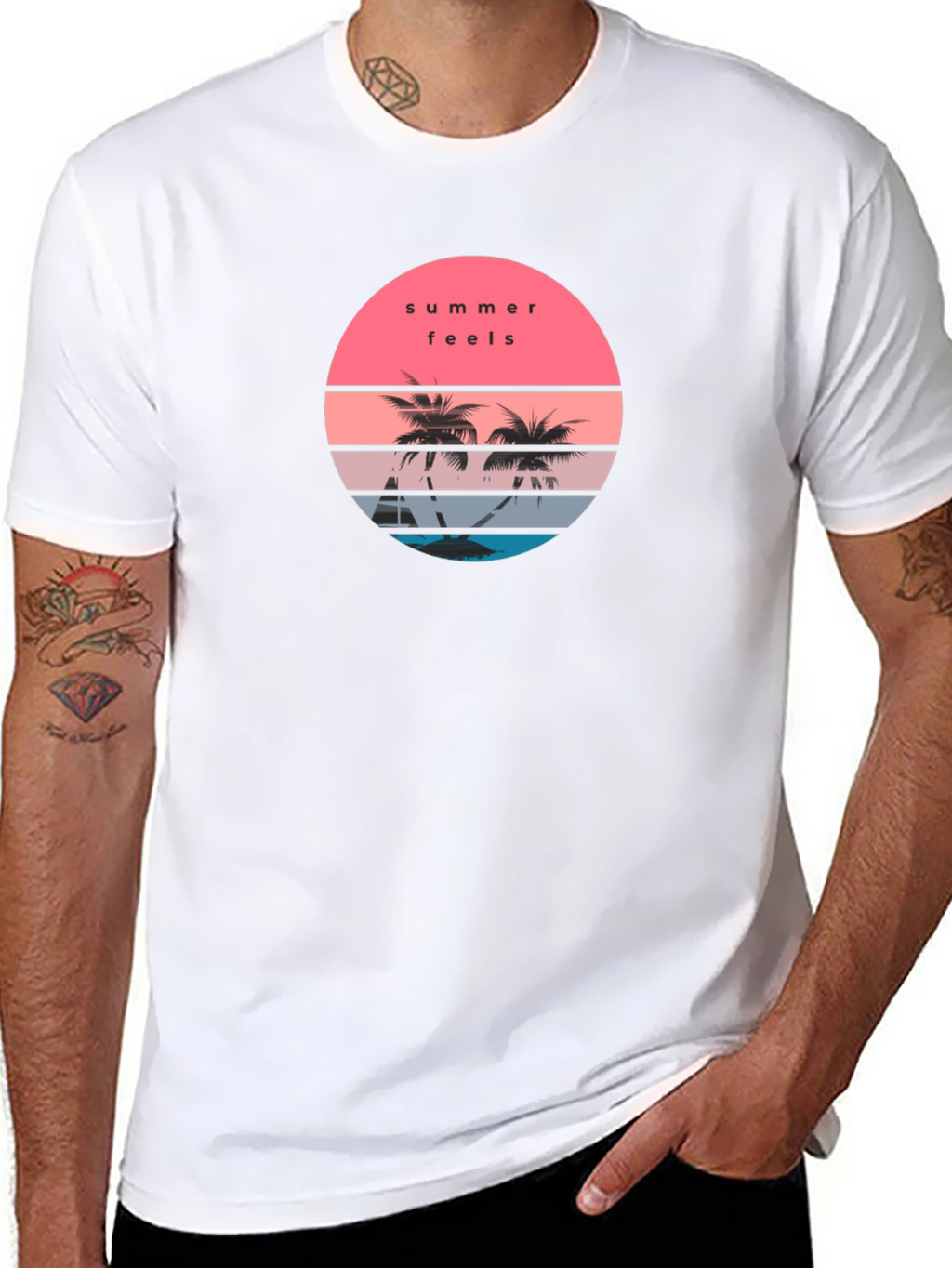 Summer Feels Graphic T-Shirt - Black