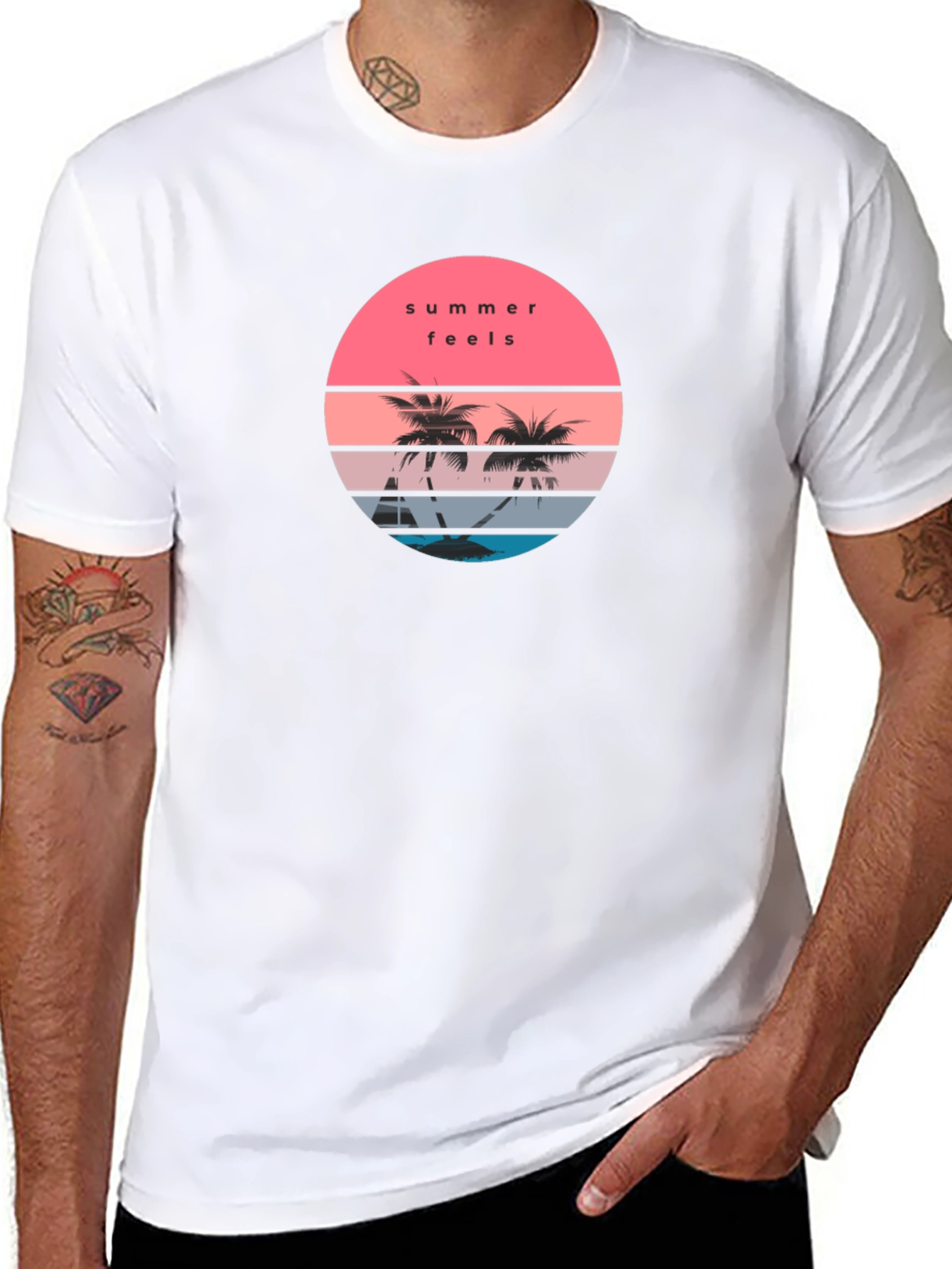 Summer Feels Graphic T-Shirt - Black
