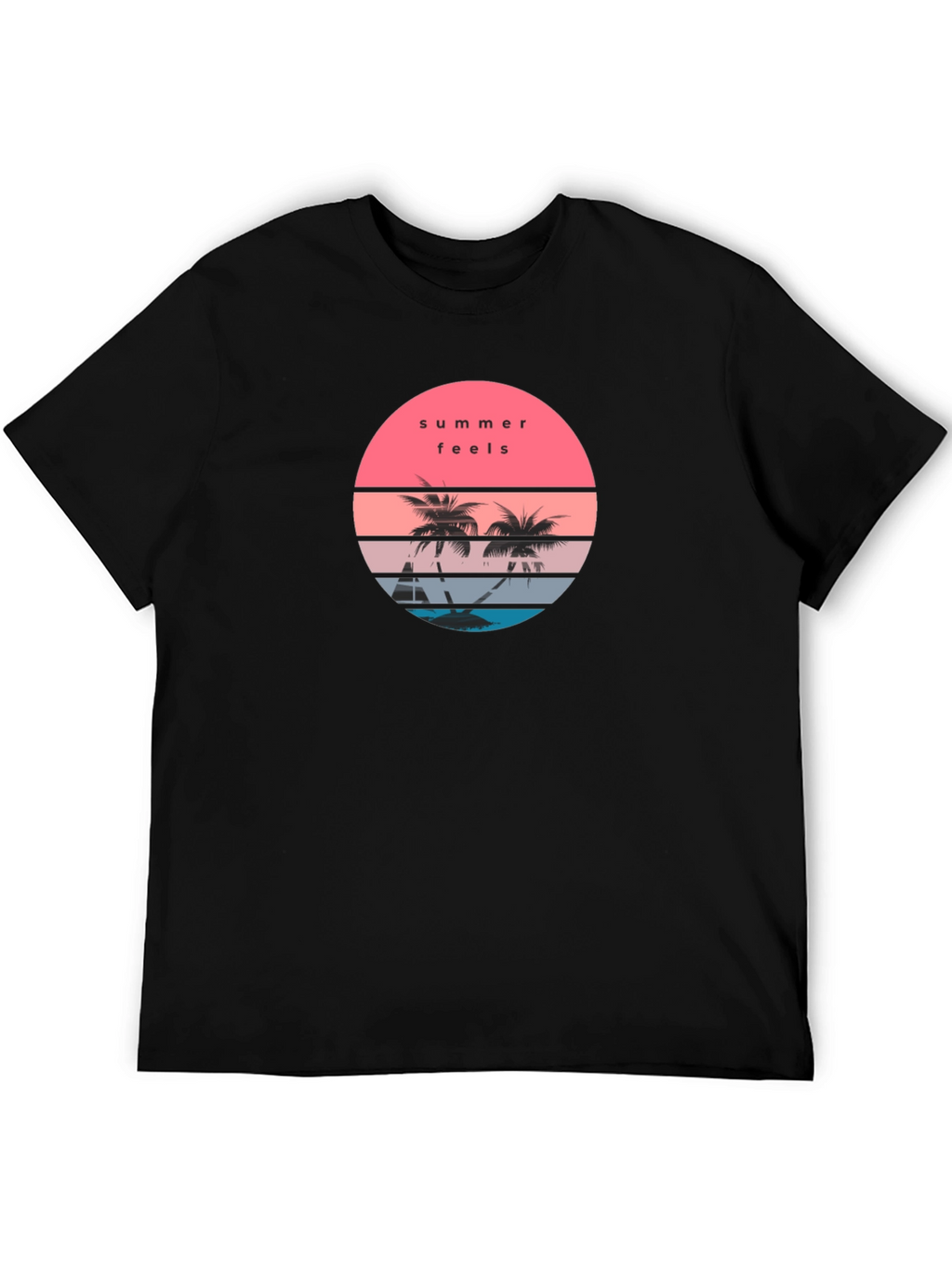 Summer Feels Graphic T-Shirt - Black