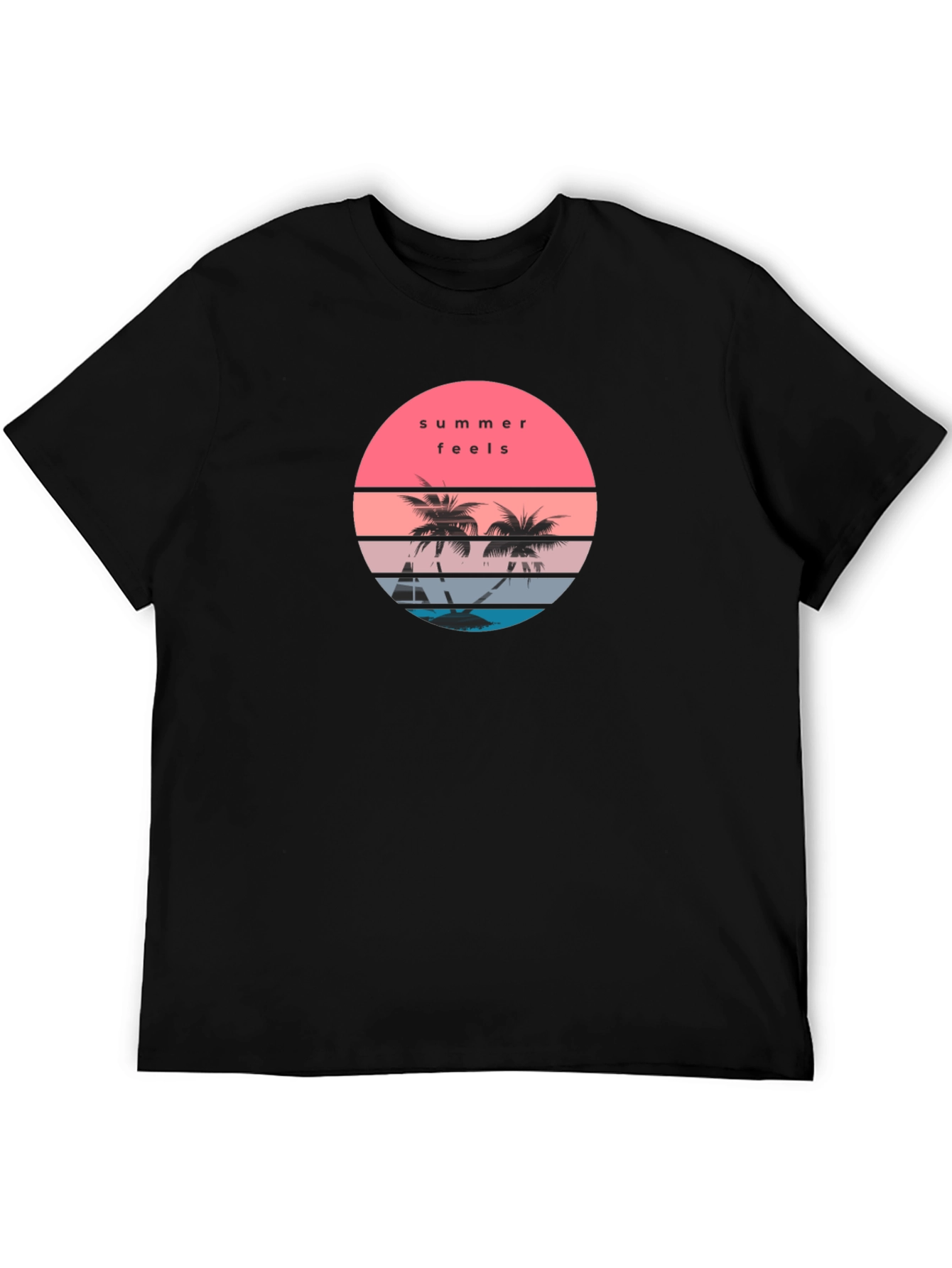 Summer Feels Graphic T-Shirt - Black