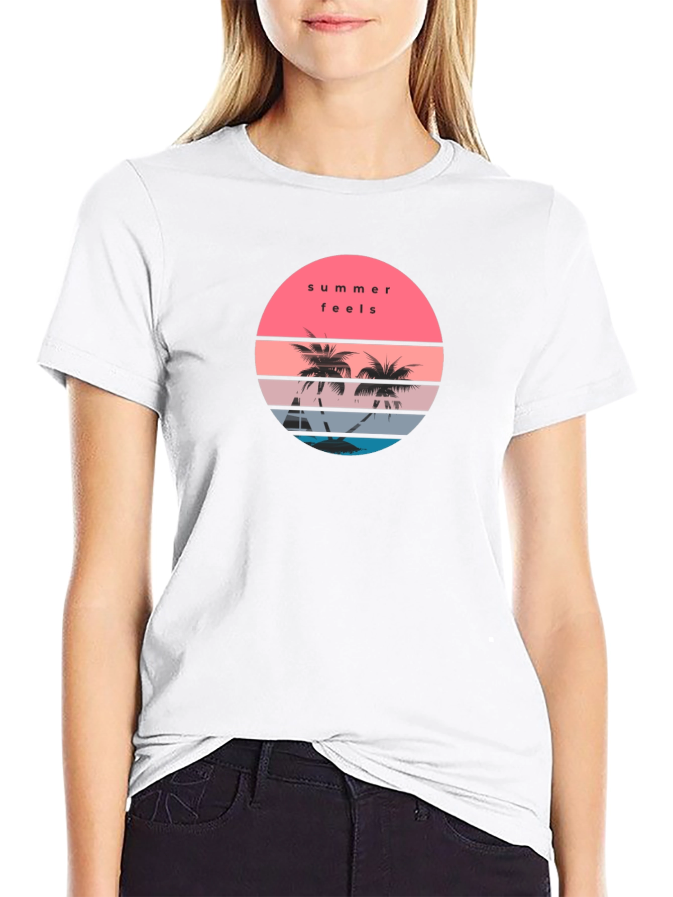 Summer Feels Graphic T-Shirt - Black