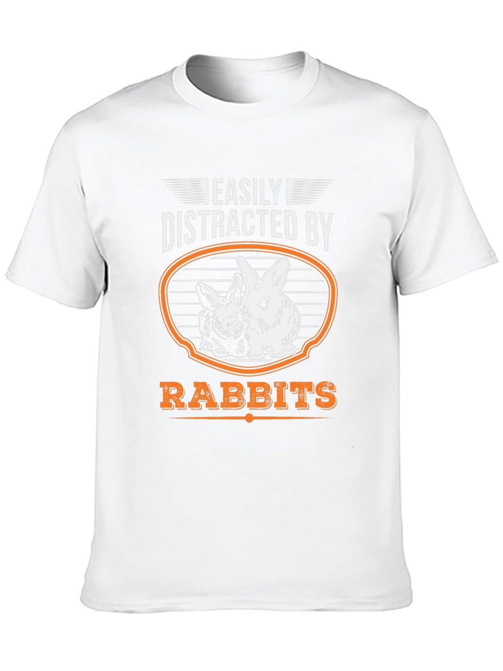 Easily Distracted By Rabbits Funny Graphic T-Shirt