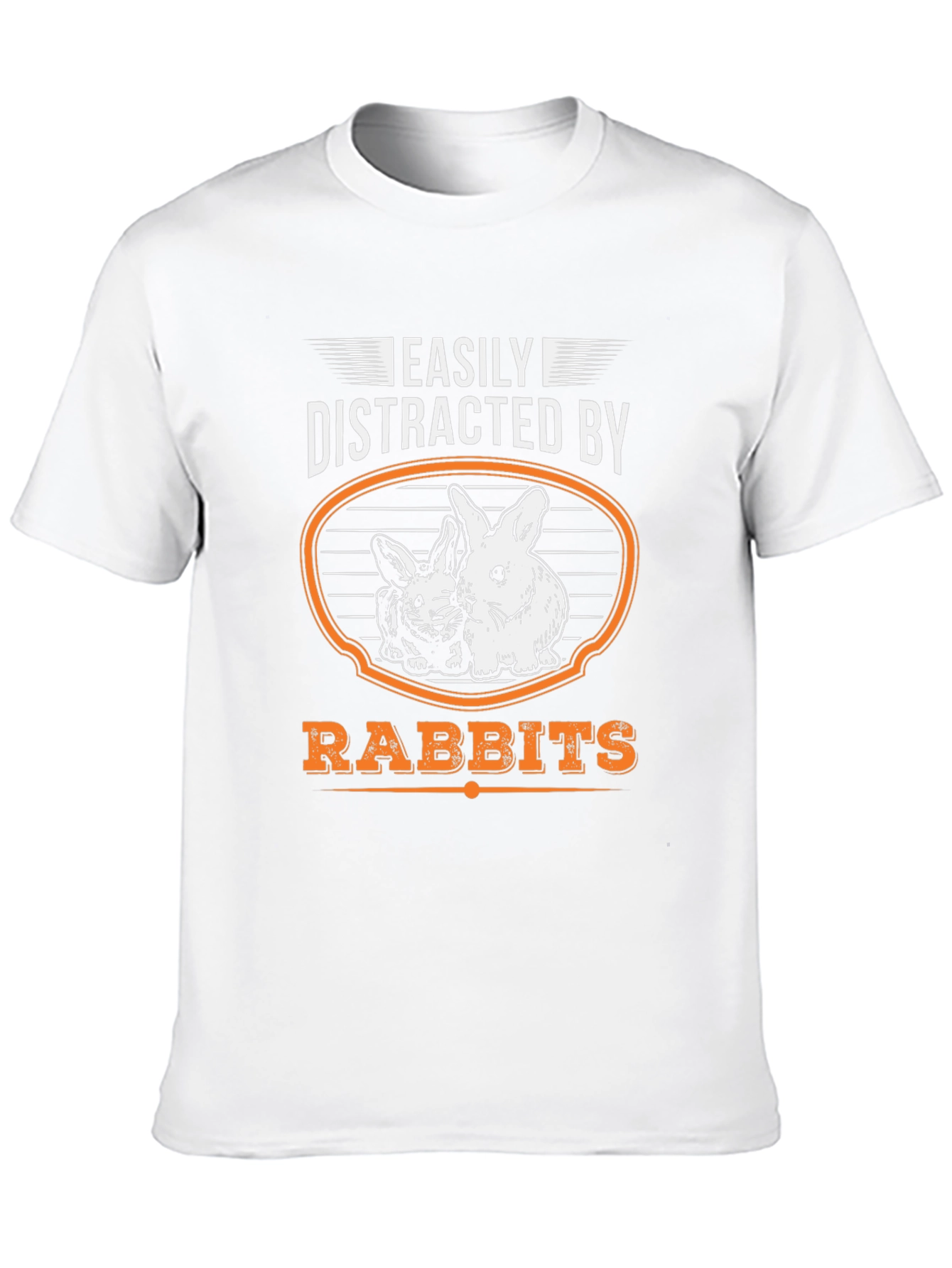 Easily Distracted By Rabbits Funny Graphic T-Shirt