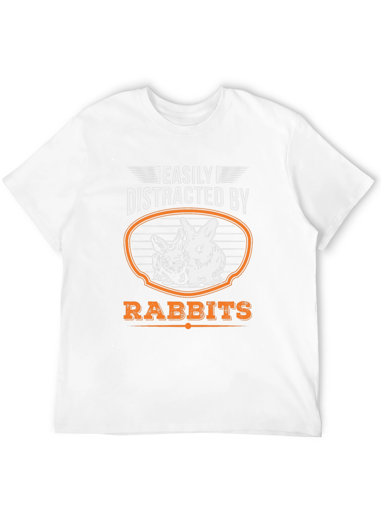 Easily Distracted By Rabbits Funny Graphic T-Shirt