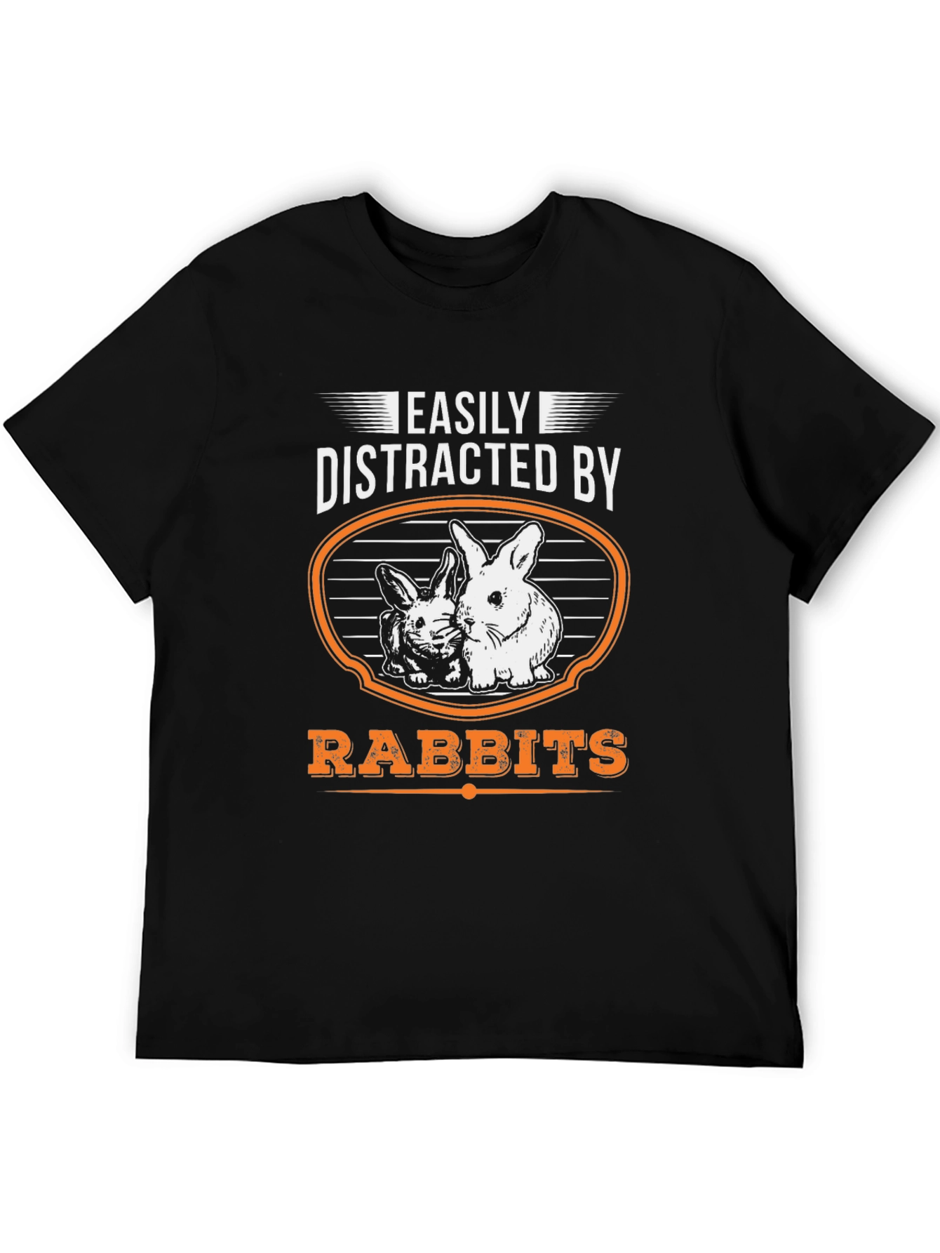 Easily Distracted By Rabbits Funny Graphic T-Shirt