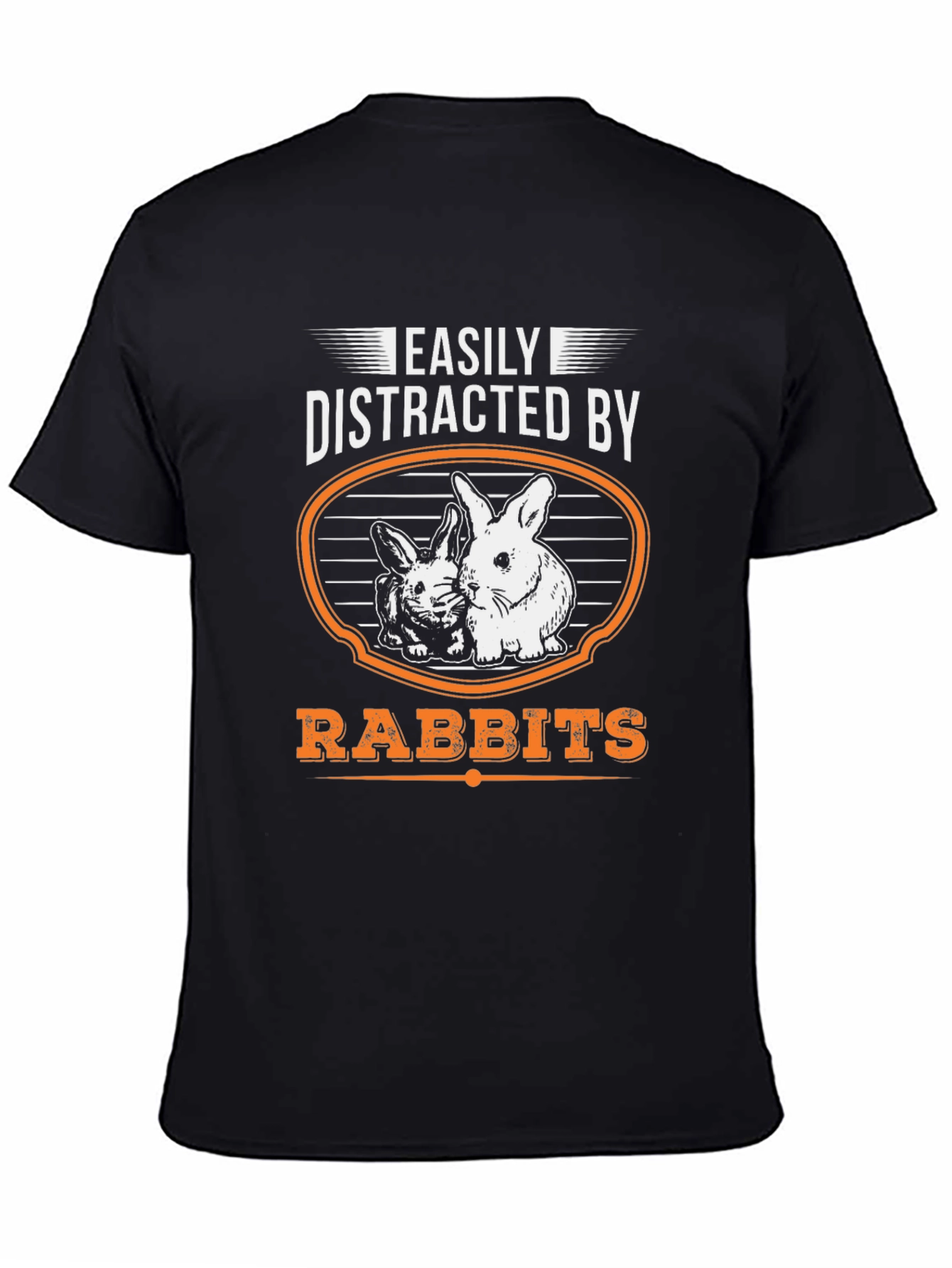 Easily Distracted By Rabbits Funny Graphic T-Shirt