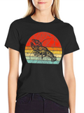 Retro Lobster Sunset Graphic Tee - Black