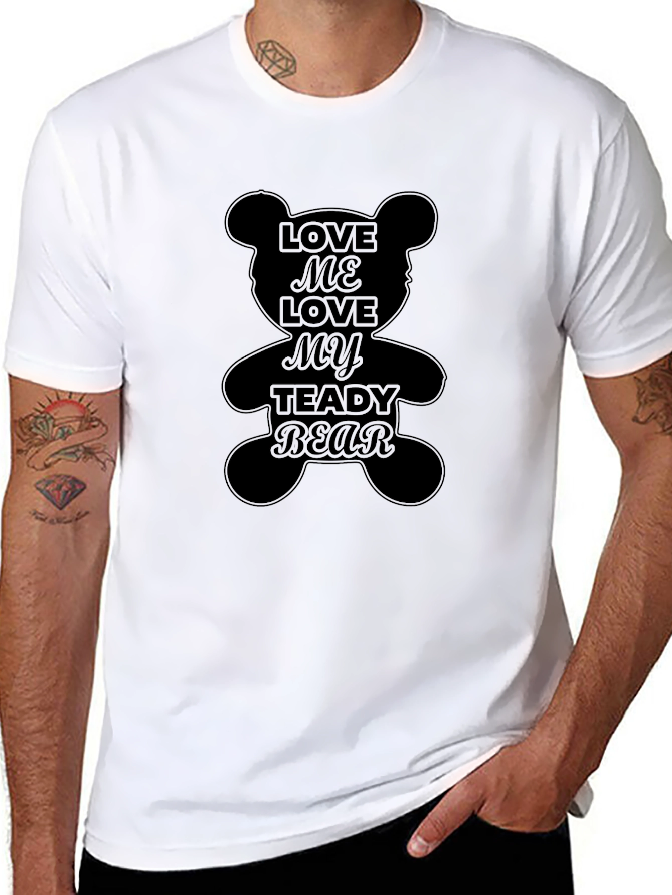 Love Me Love My Teddy Bear Black T-Shirt