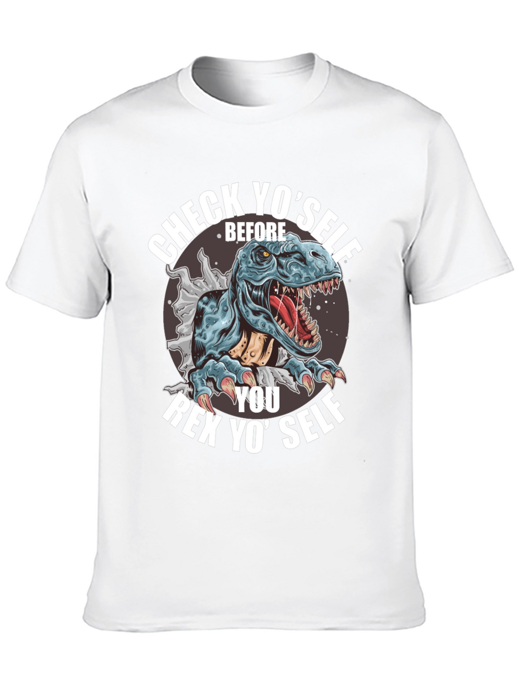 Check Yoself Rex T-Shirt - Funny Dinosaur Tee