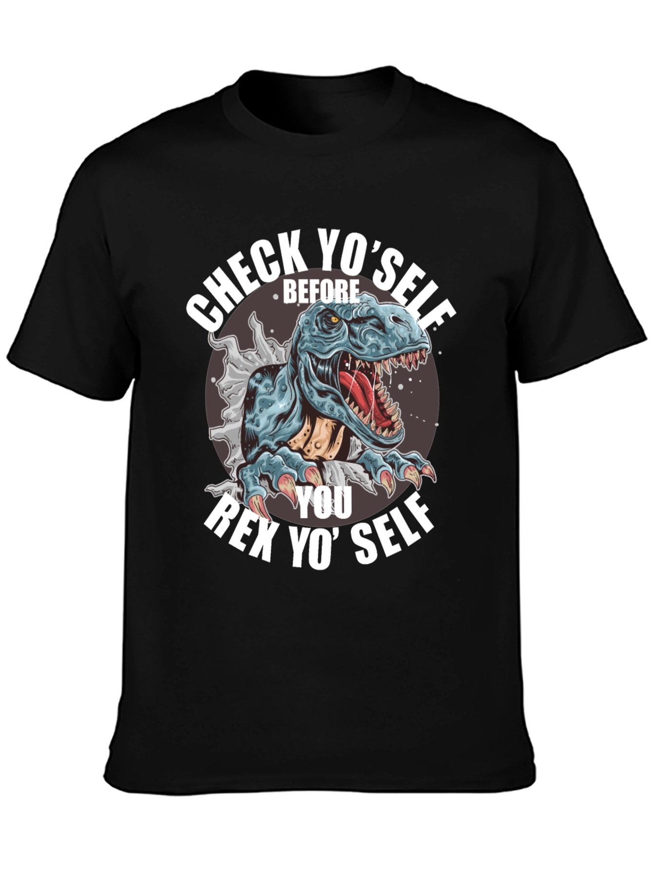 Check Yoself Rex T-Shirt - Funny Dinosaur Tee