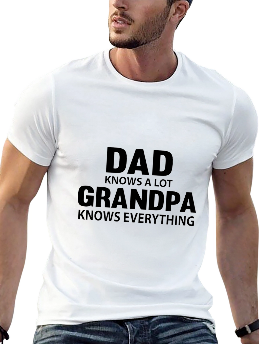 Dad Knows A Lot Grandpa Knows Everything Black T-Shirt