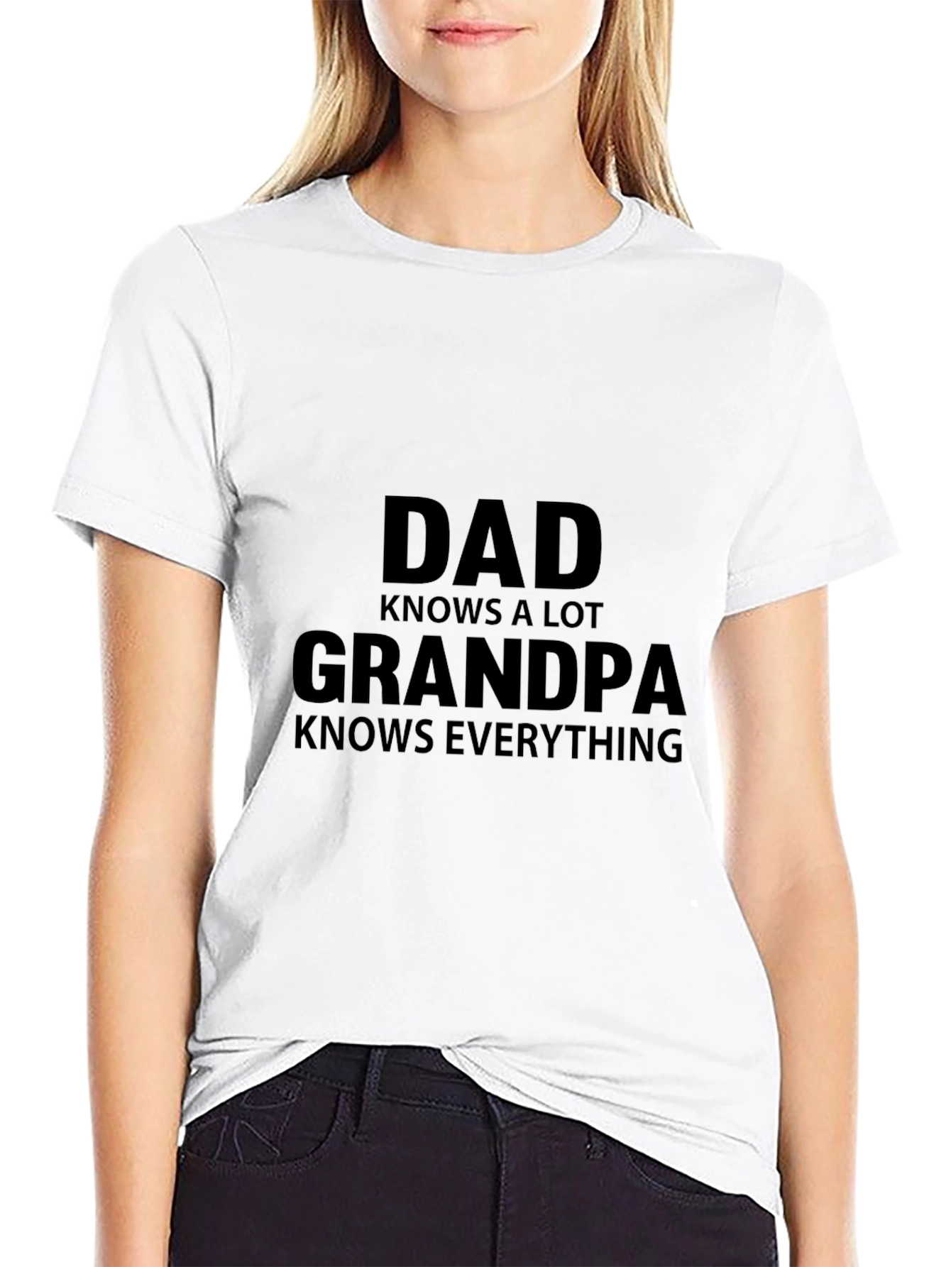 Dad Knows A Lot Grandpa Knows Everything Black T-Shirt