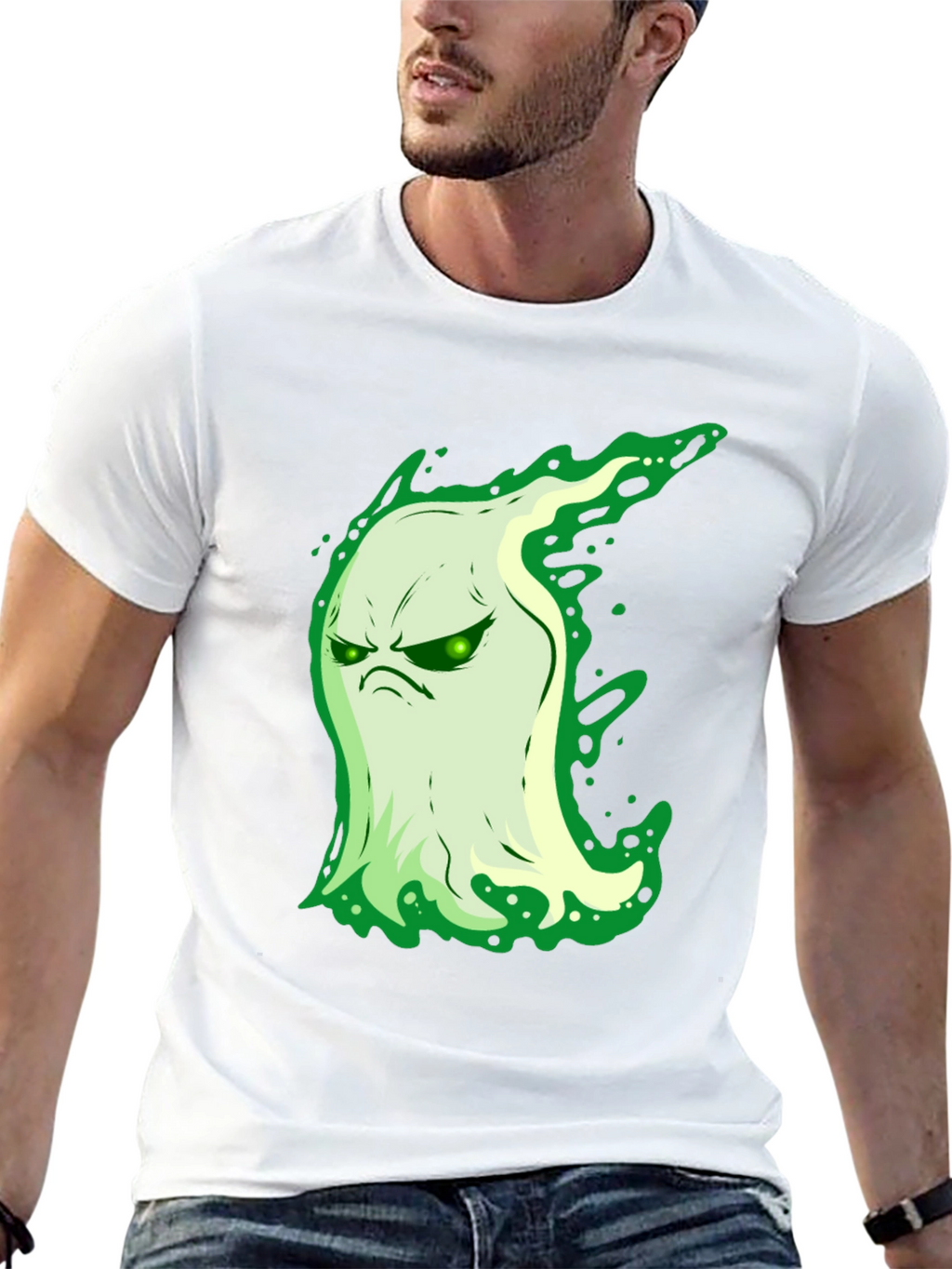 Grumpy Ghost Graphic Tee - Spooky Season Essential