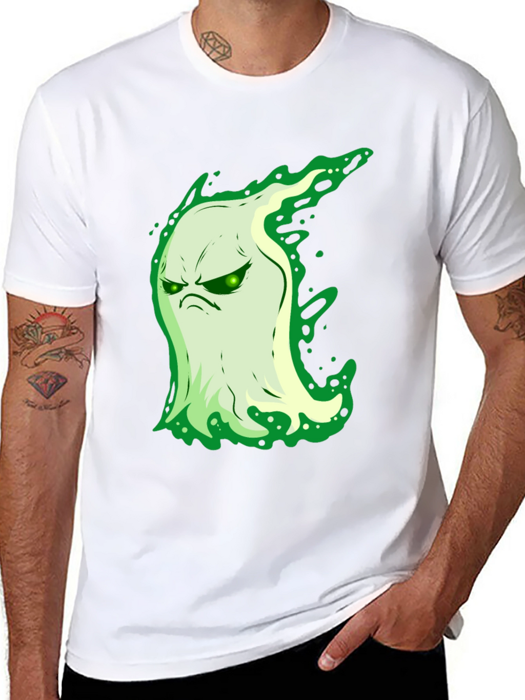 Grumpy Ghost Graphic Tee - Spooky Season Essential