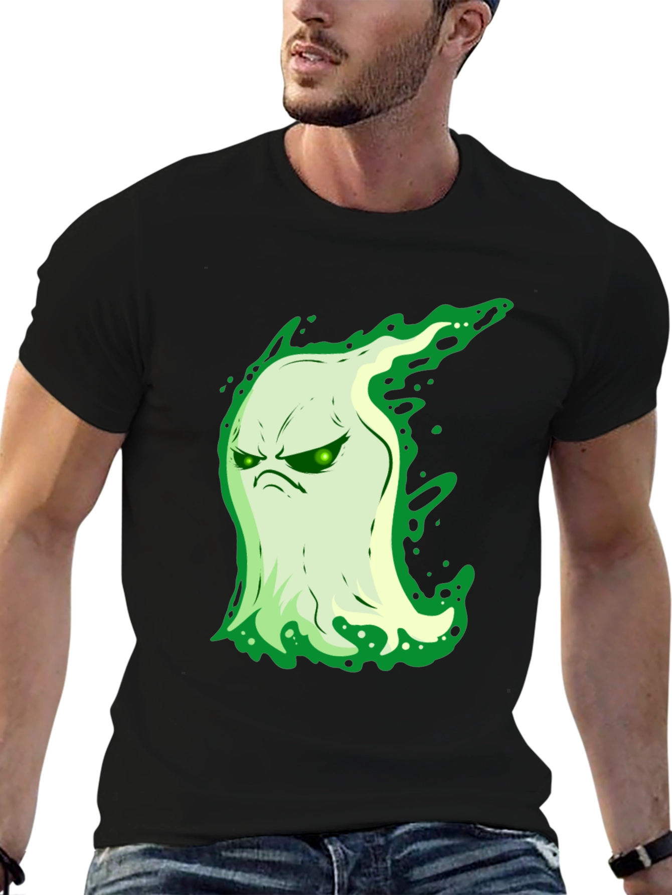 Grumpy Ghost Graphic Tee - Spooky Season Essential