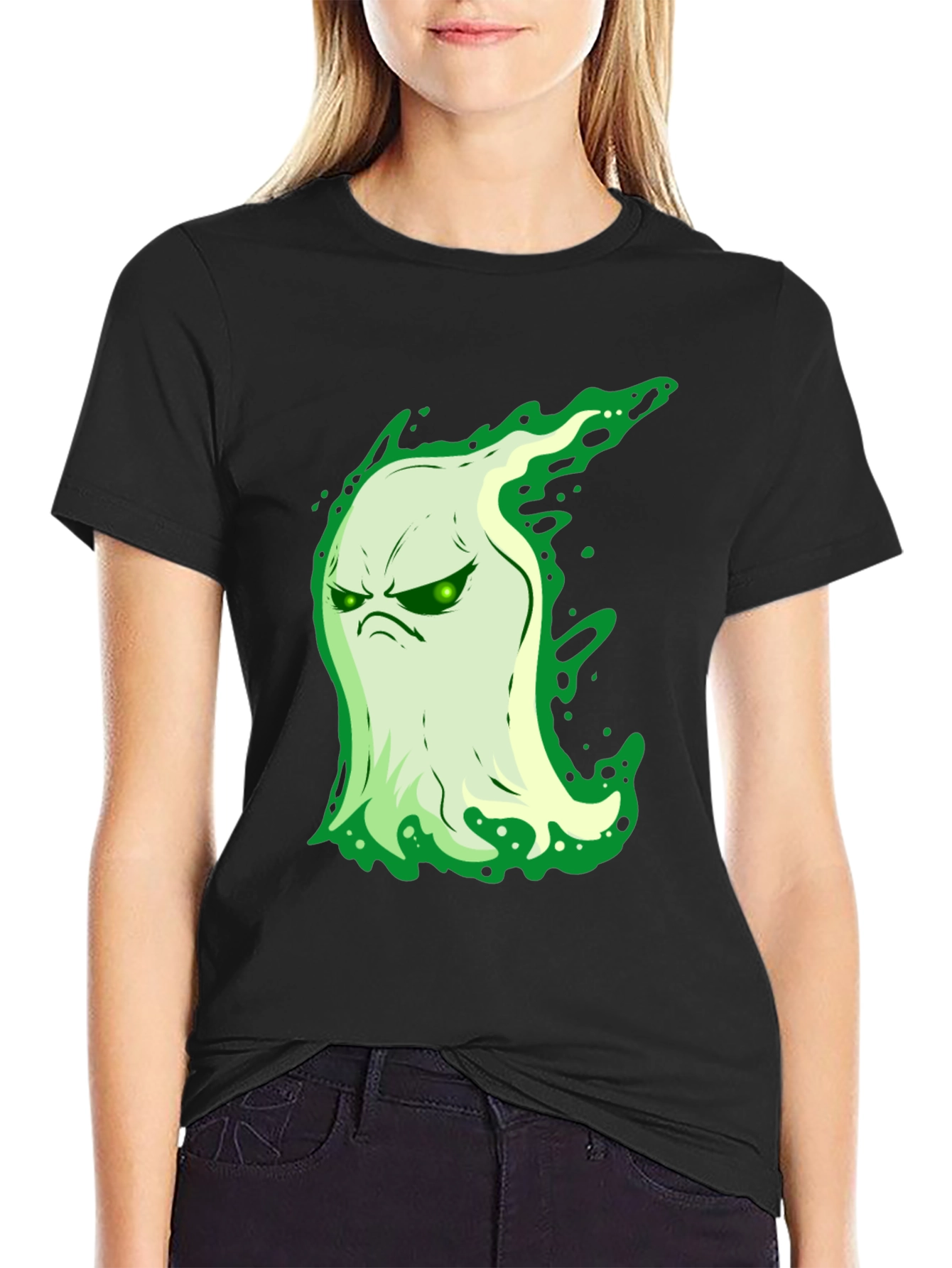 Grumpy Ghost Graphic Tee - Spooky Season Essential
