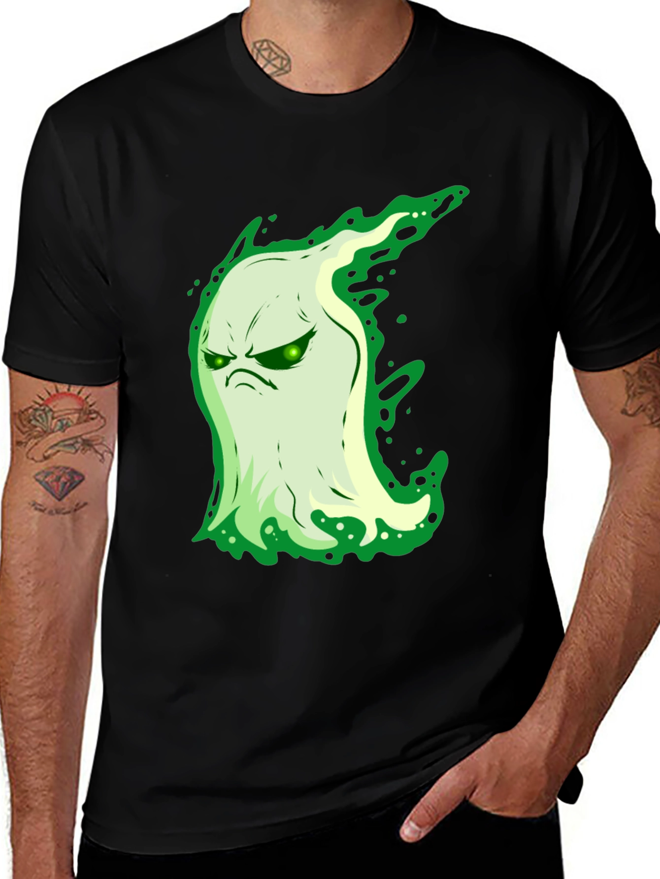 Grumpy Ghost Graphic Tee - Spooky Season Essential
