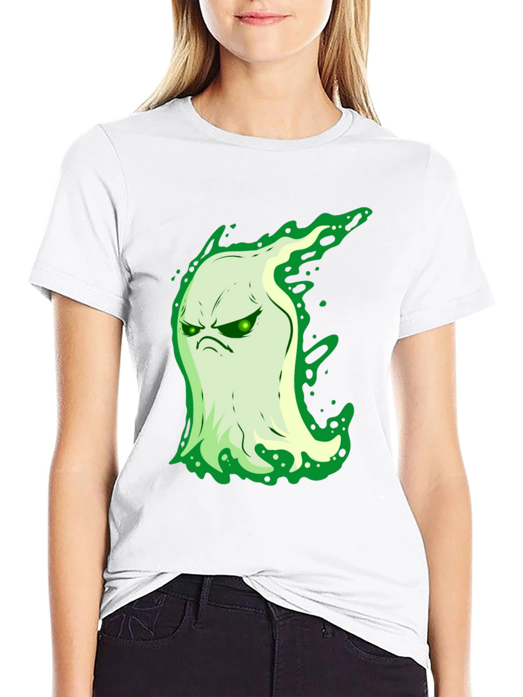 Grumpy Ghost Graphic Tee - Spooky Season Essential