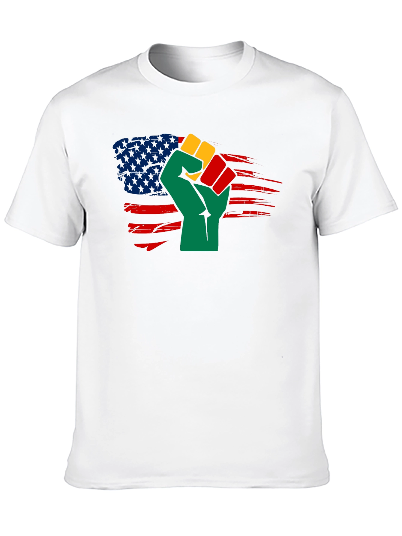 Black History Fist USA Flag T-Shirt