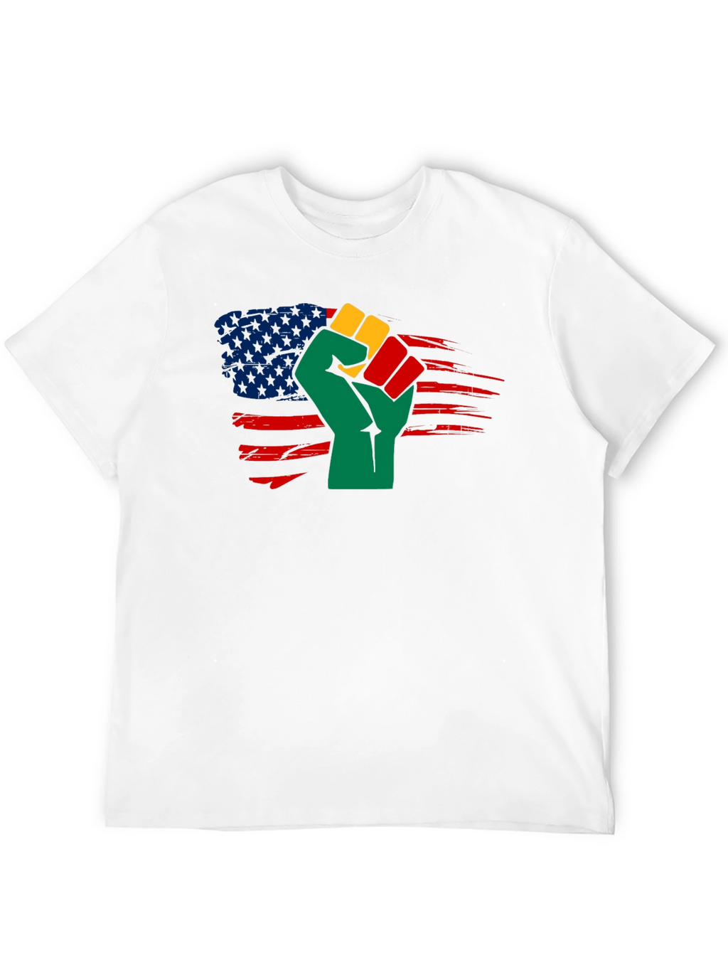 Black History Fist USA Flag T-Shirt