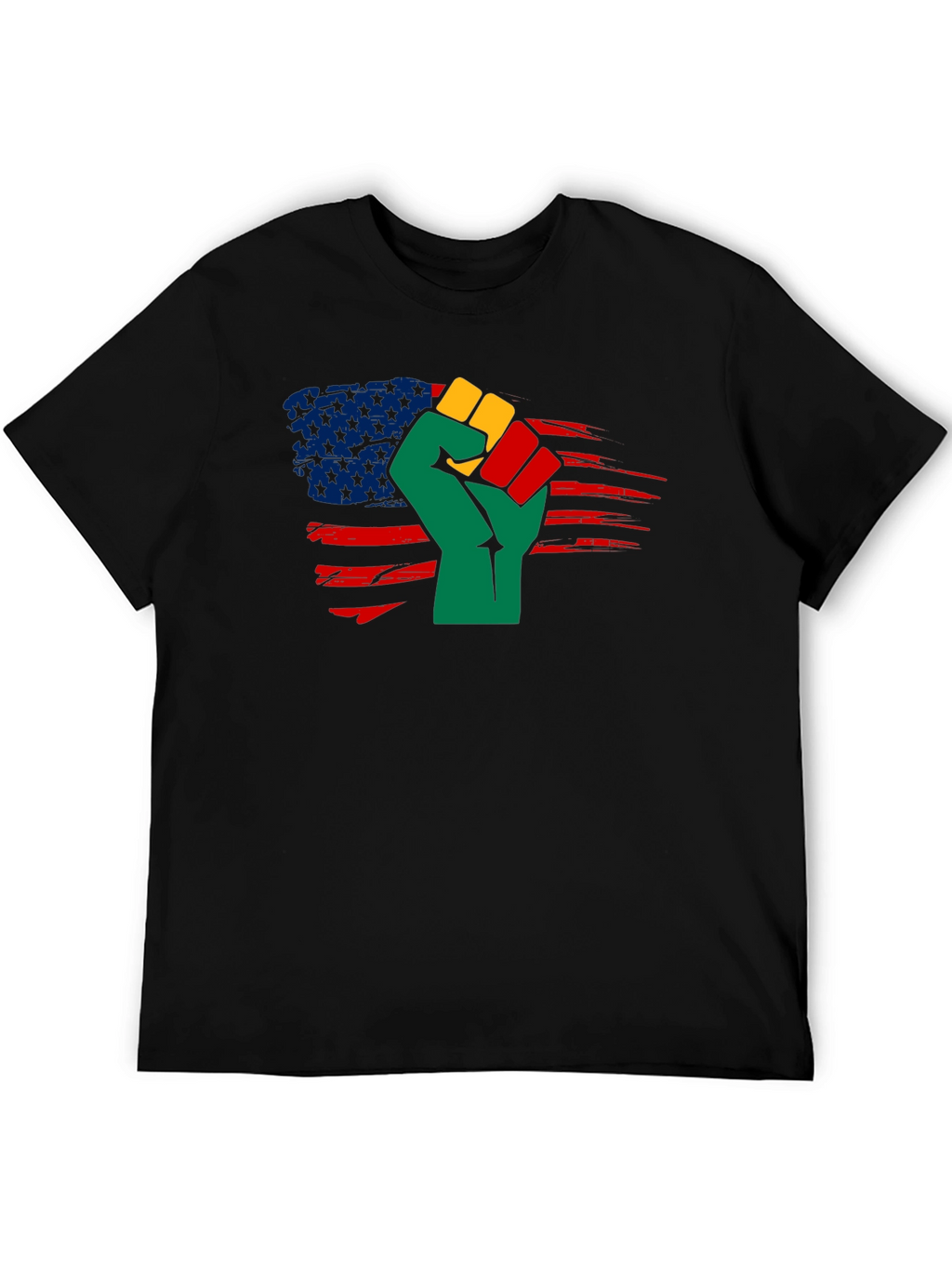 Black History Fist USA Flag T-Shirt