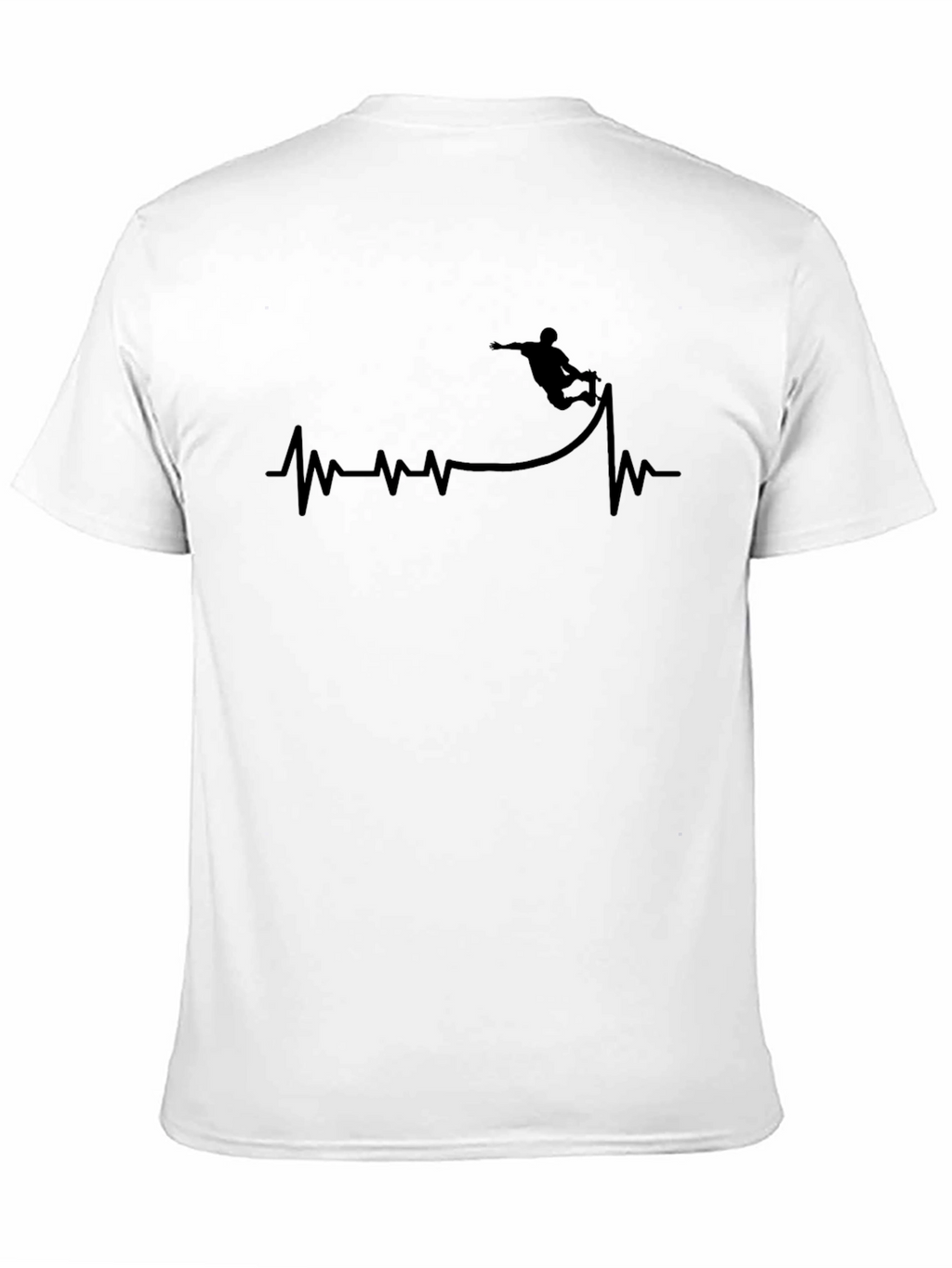 Skateboarding Heartbeat Graphic Tee - Black