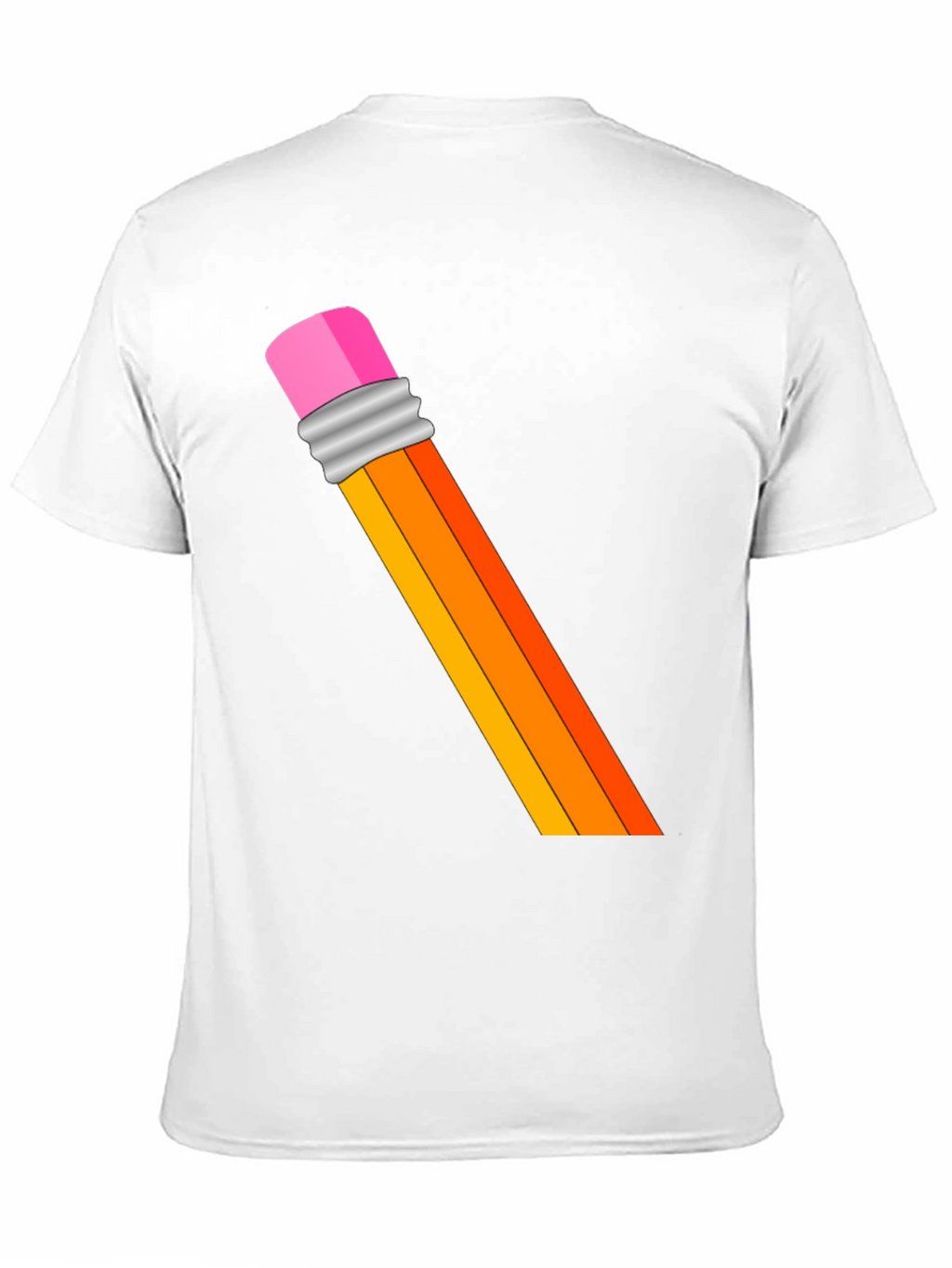 Pencil Graphic T-Shirt - Artistic Crew Neck Tee