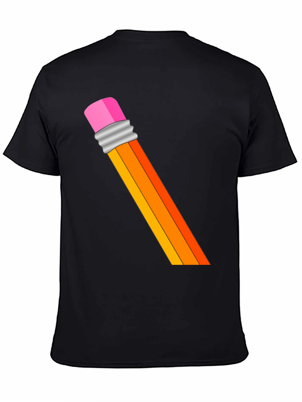 Pencil Graphic T-Shirt - Artistic Crew Neck Tee