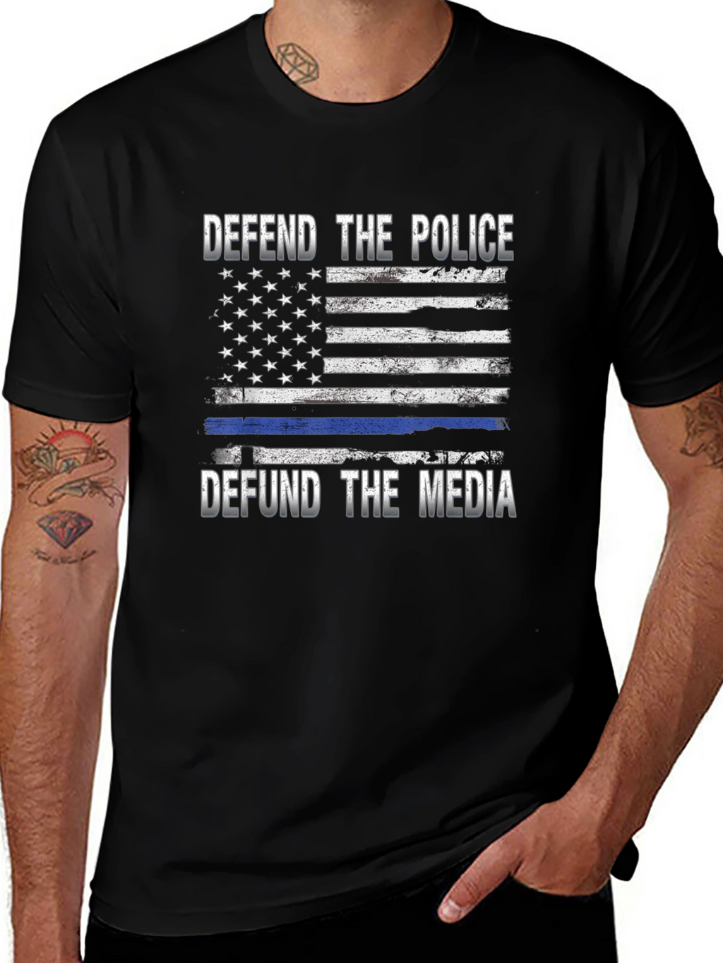 Defend Police Defund Media T-Shirt
