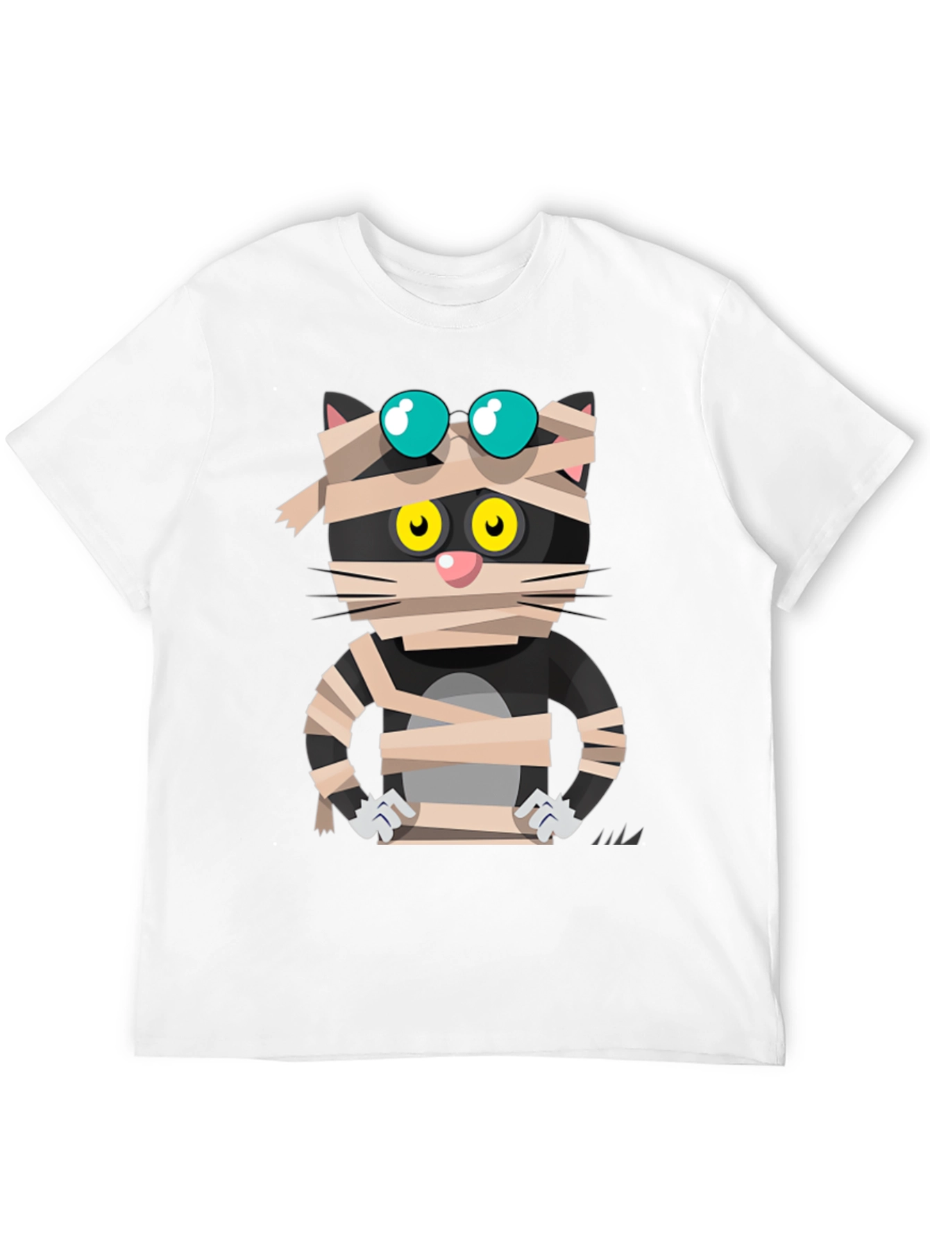 Mummy Cat Graphic Tee - Halloween Edition