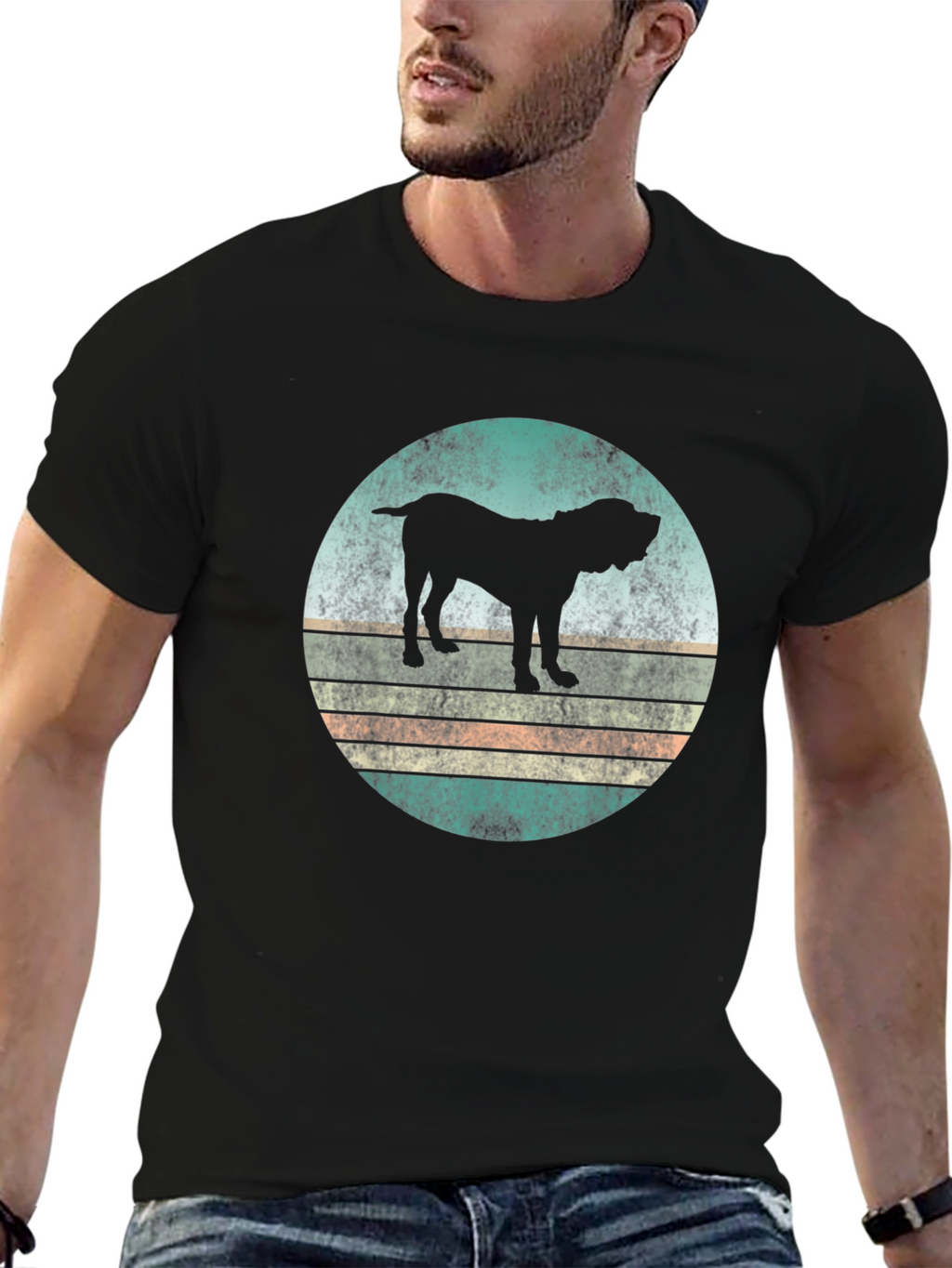 Retro Dog Silhouette Graphic T-Shirt