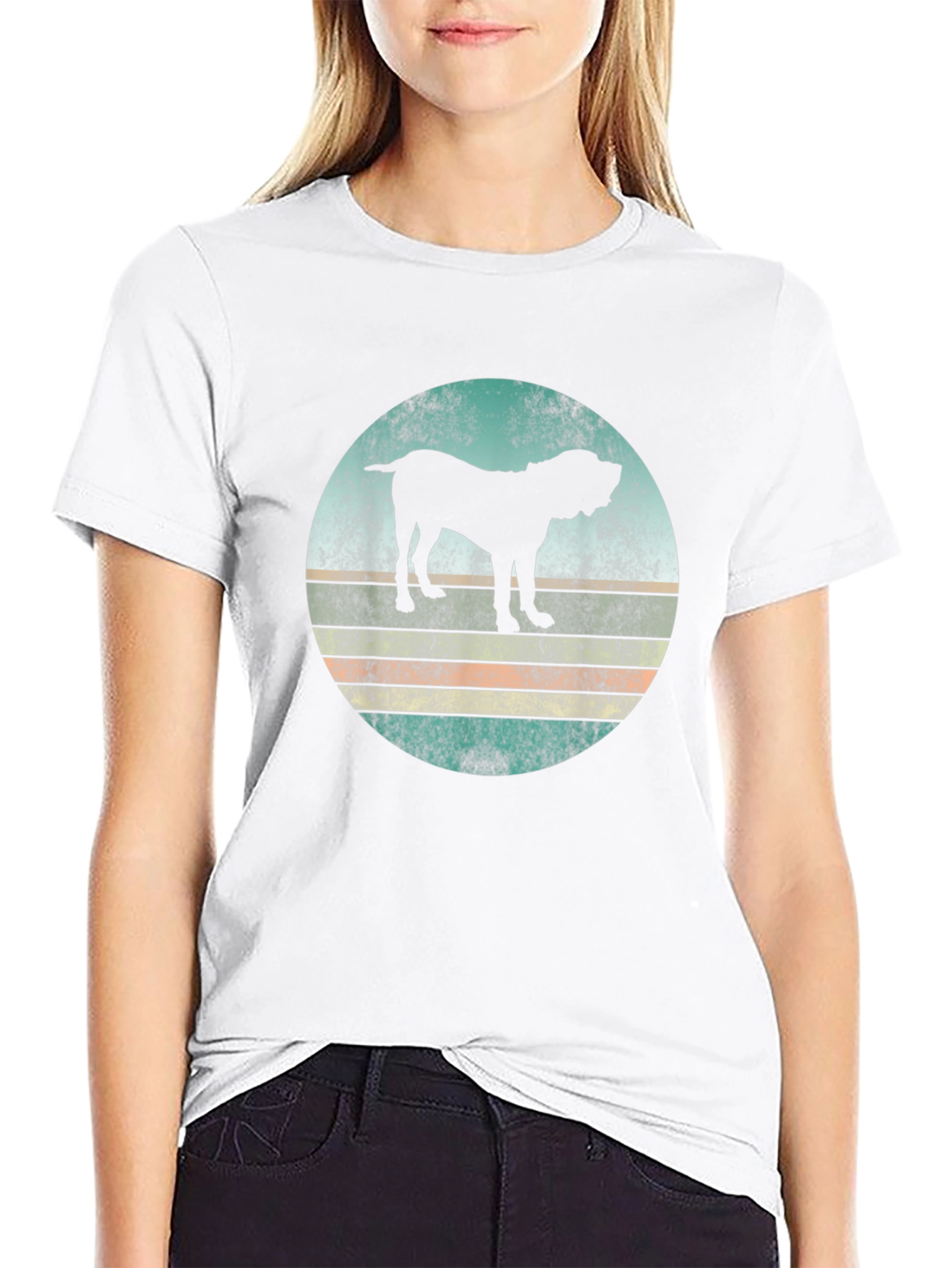 Retro Dog Silhouette Graphic T-Shirt