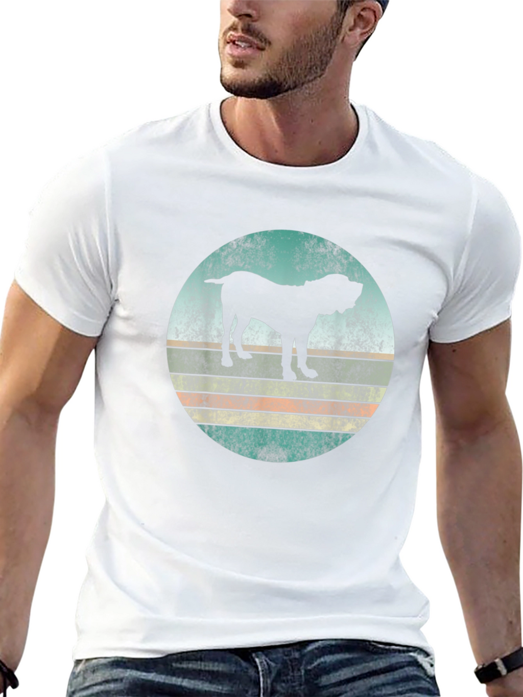 Retro Dog Silhouette Graphic T-Shirt