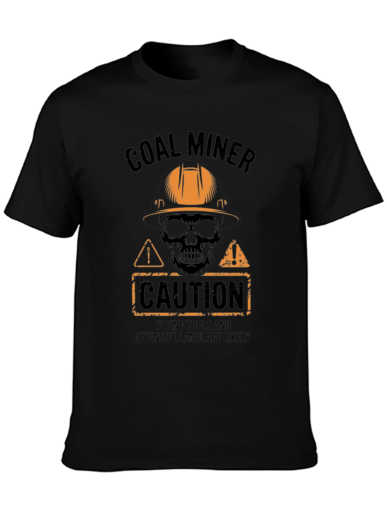 Coal Miner Caution Graphic Tee - Funny Work Shirt