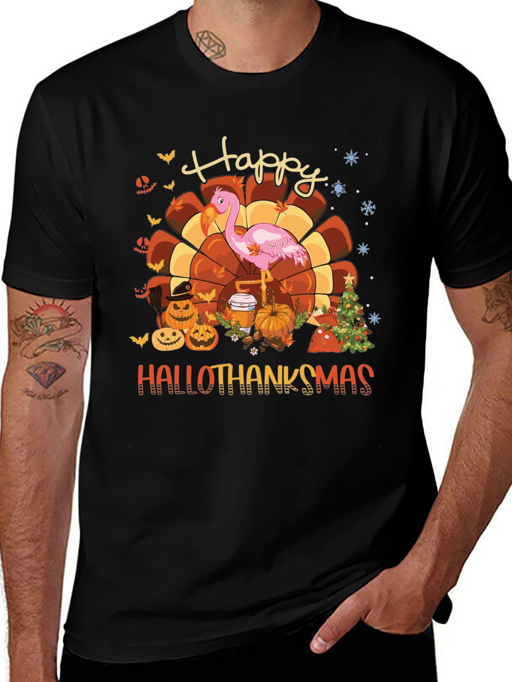 Hallothanksmas Flamingo Tee