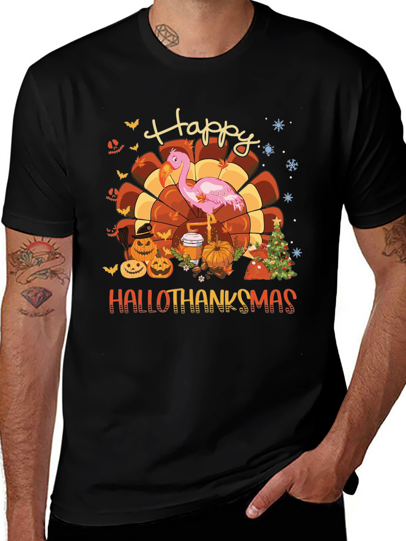 Hallothanksmas Flamingo Tee