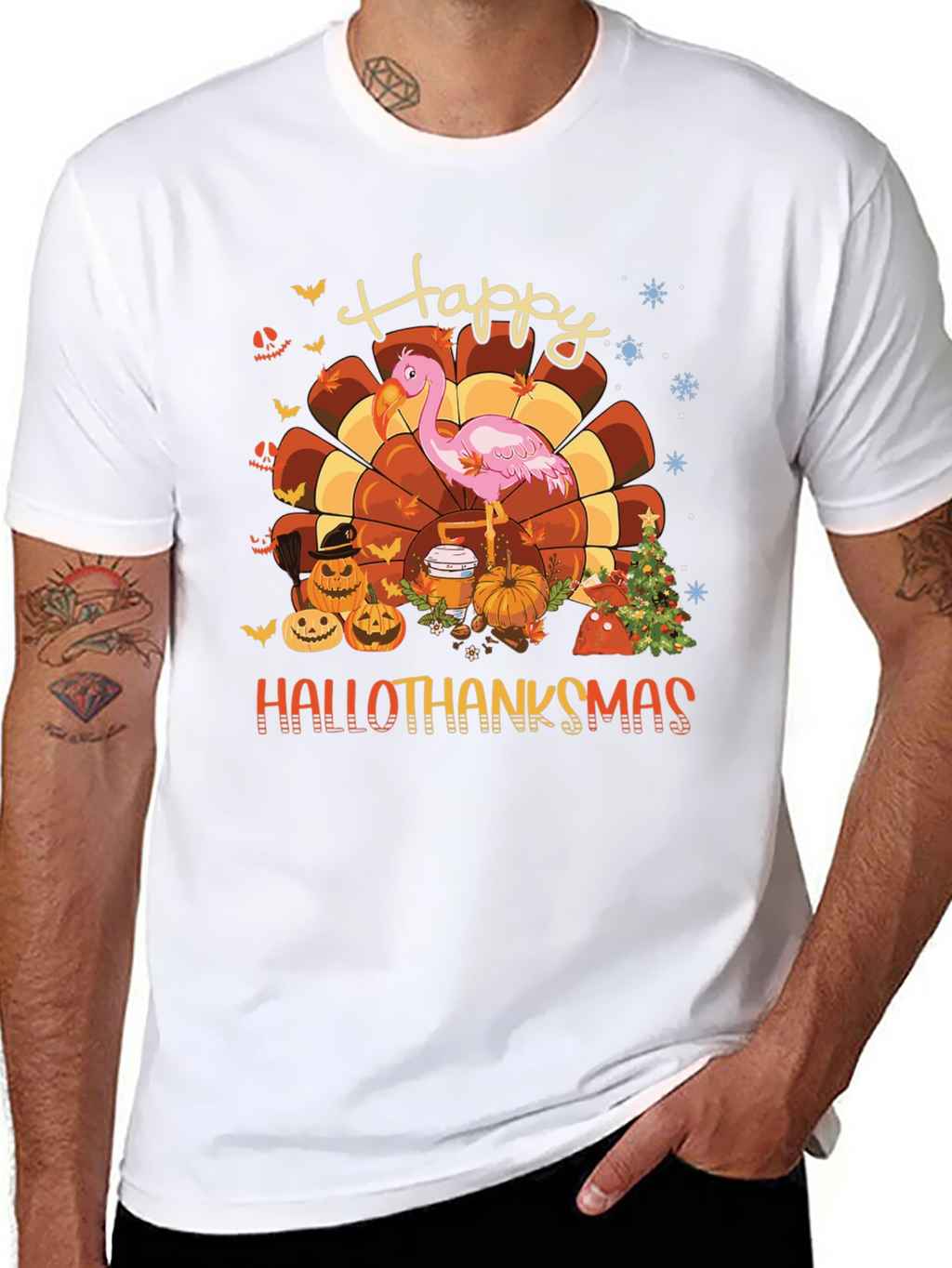 Hallothanksmas Flamingo Tee