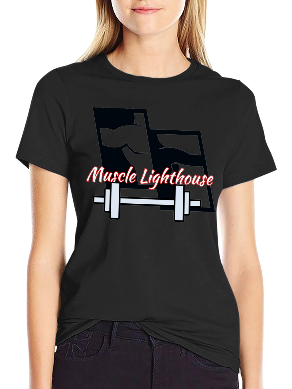 Muscle Lighthouse Mens Black T-Shirt Gym
