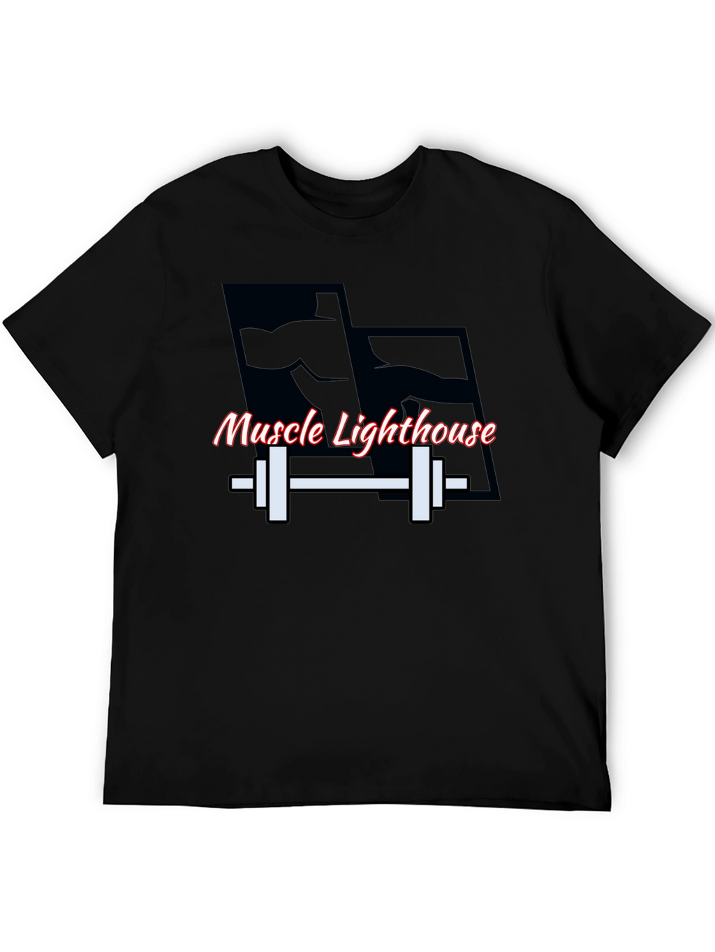 Muscle Lighthouse Mens Black T-Shirt Gym