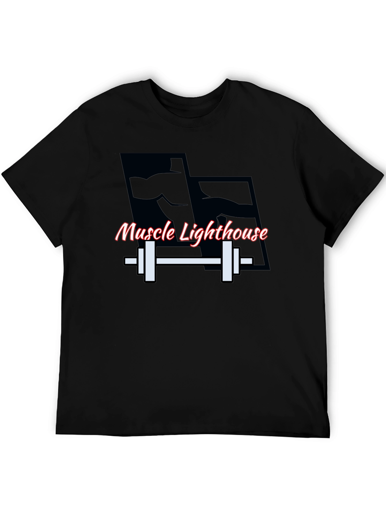 Muscle Lighthouse Mens Black T-Shirt Gym